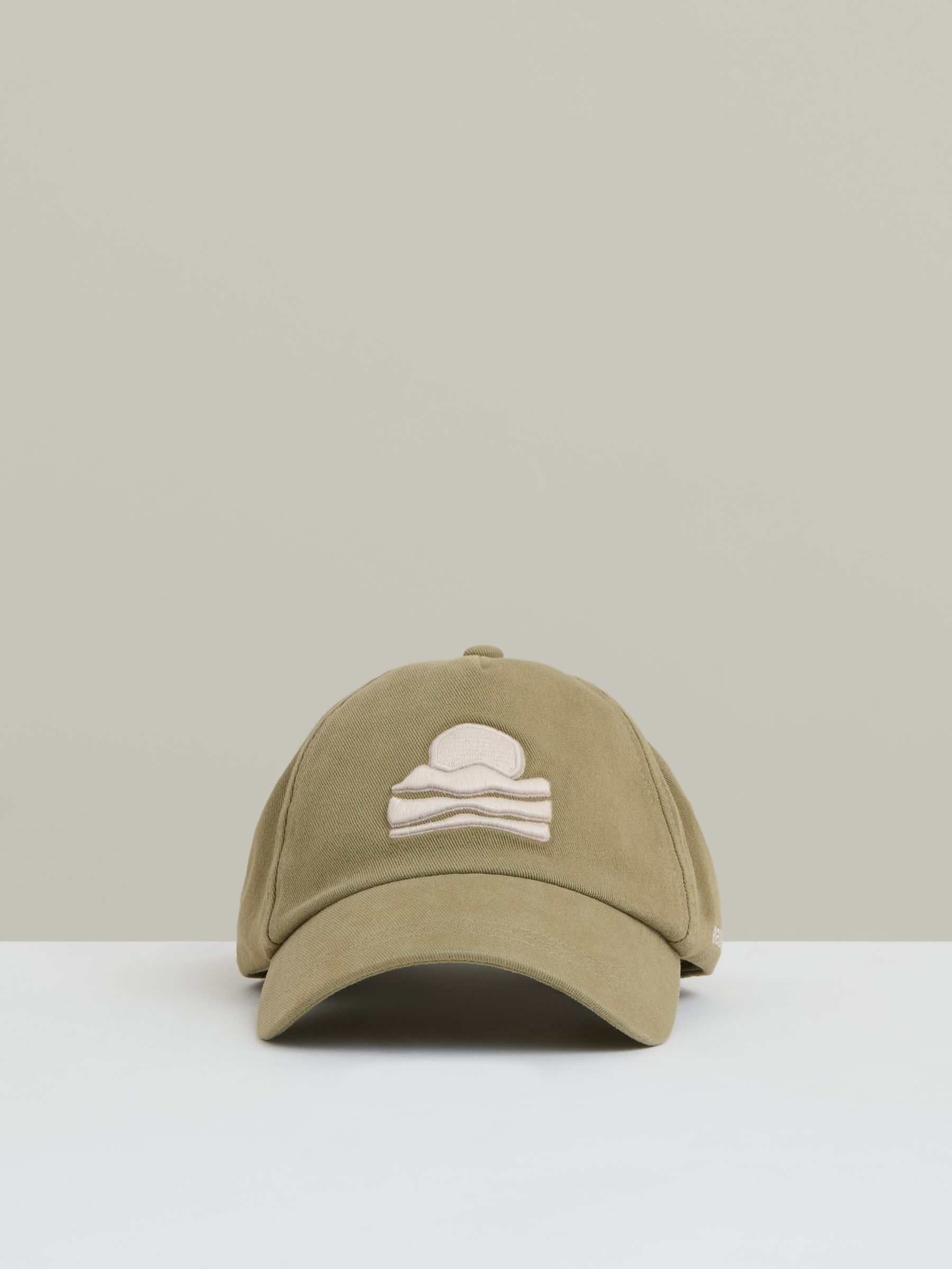 Reiss | Ché Sunset-Embroidered Cap in Washed Sage (F96649) | US$110