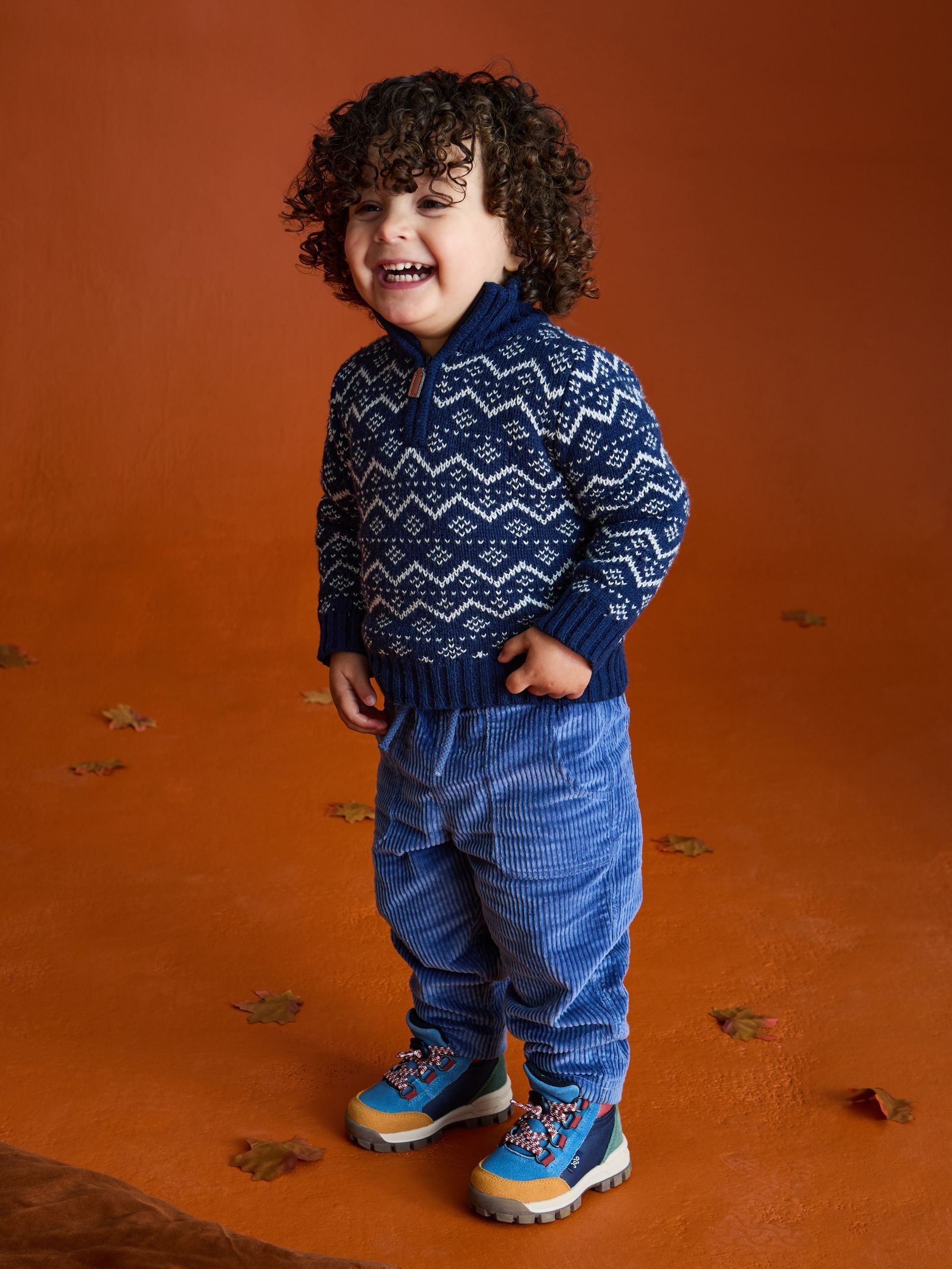 Indigo Blue Cord Pull On Trousers (F96677) | $38 - $41