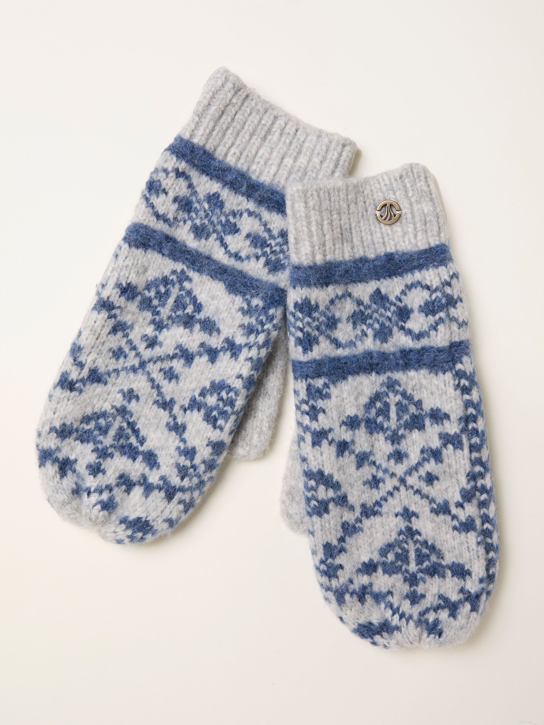 Grey Pattern Mittens (F97407) | $38