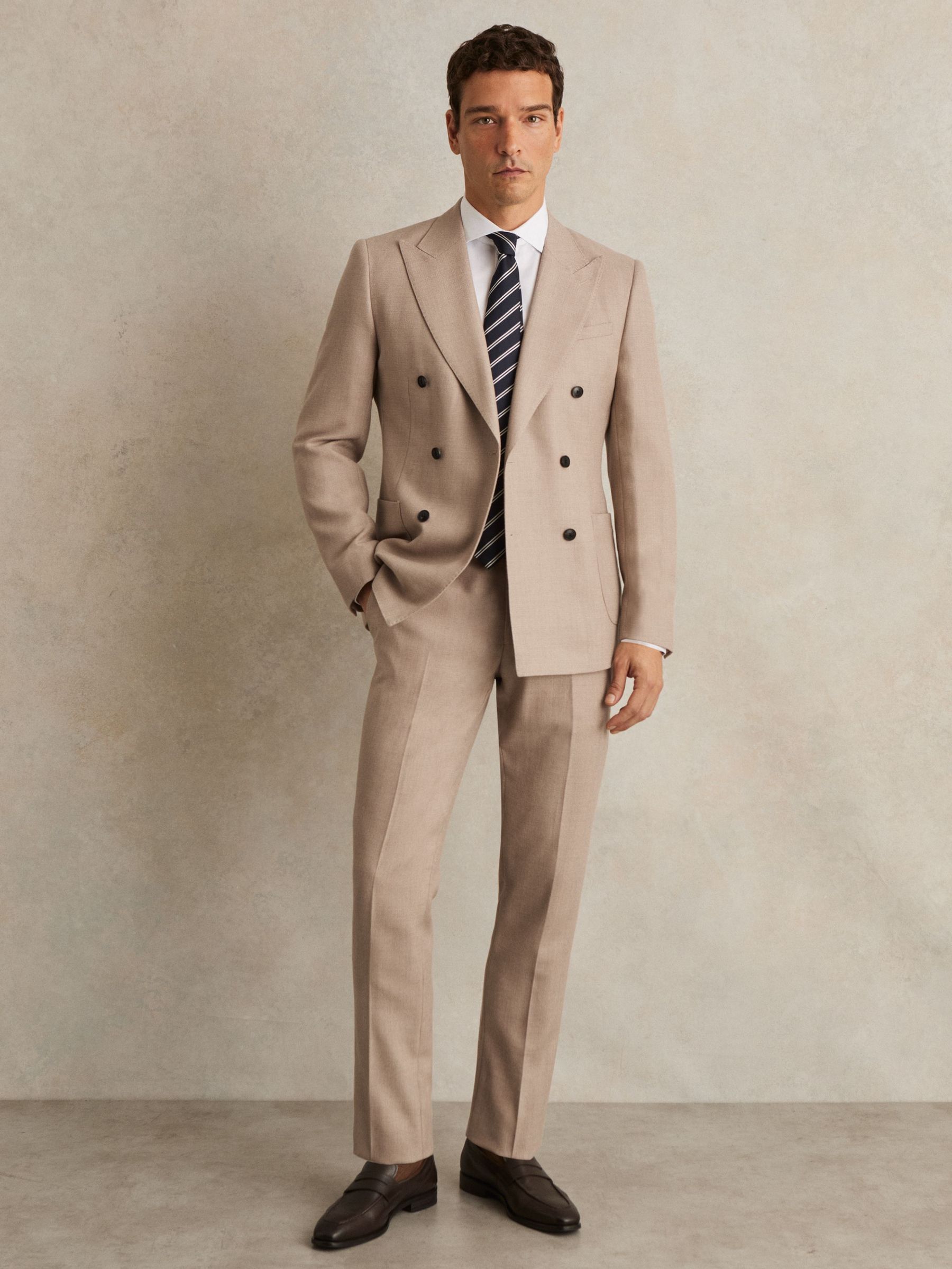 Wool-Blend Slim-Fit Suit Trousers in Oatmeal Brown (F97644) | €245