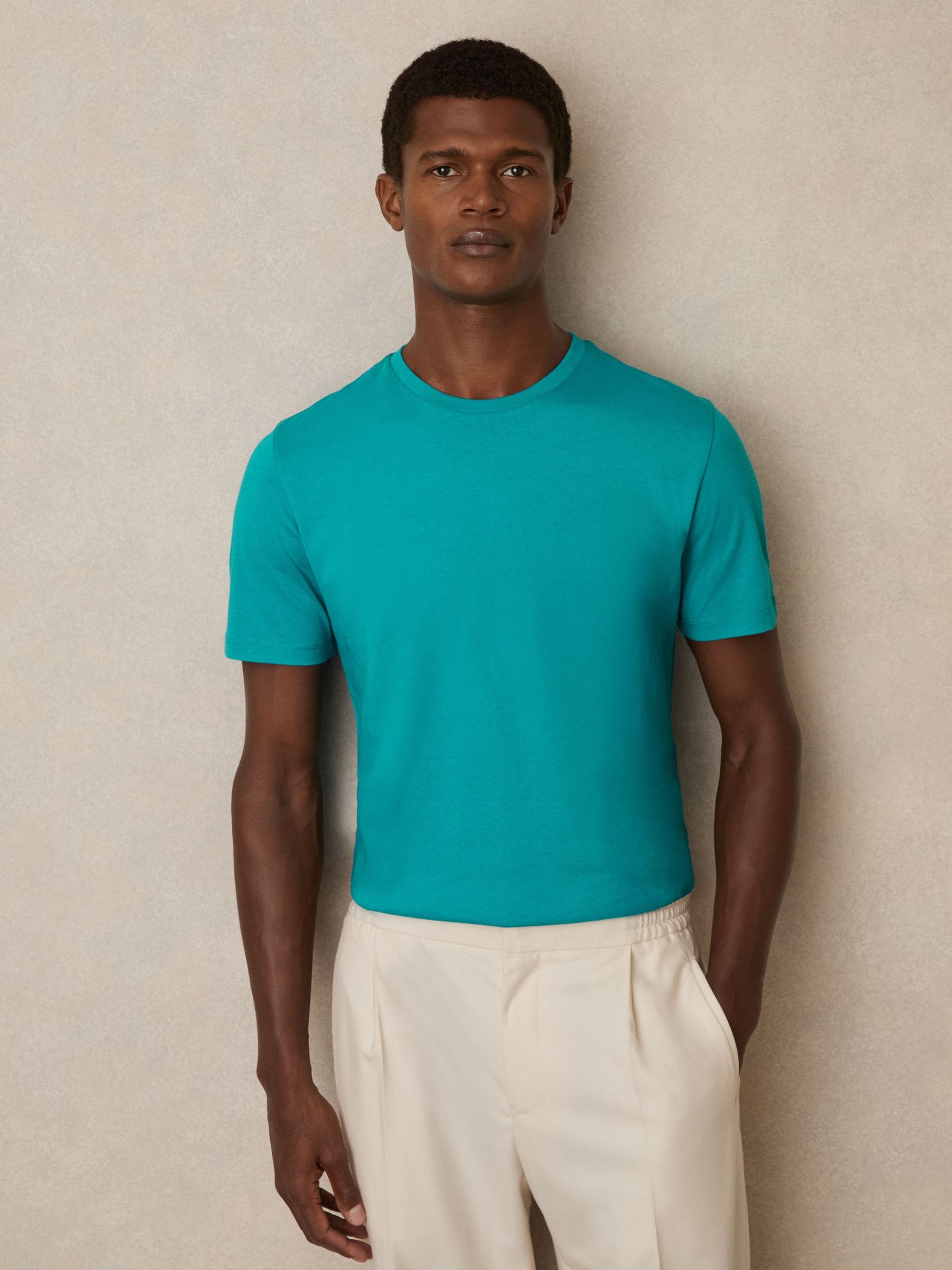 Crew Neck T-Shirt in Seafoam (F97660) | US$45