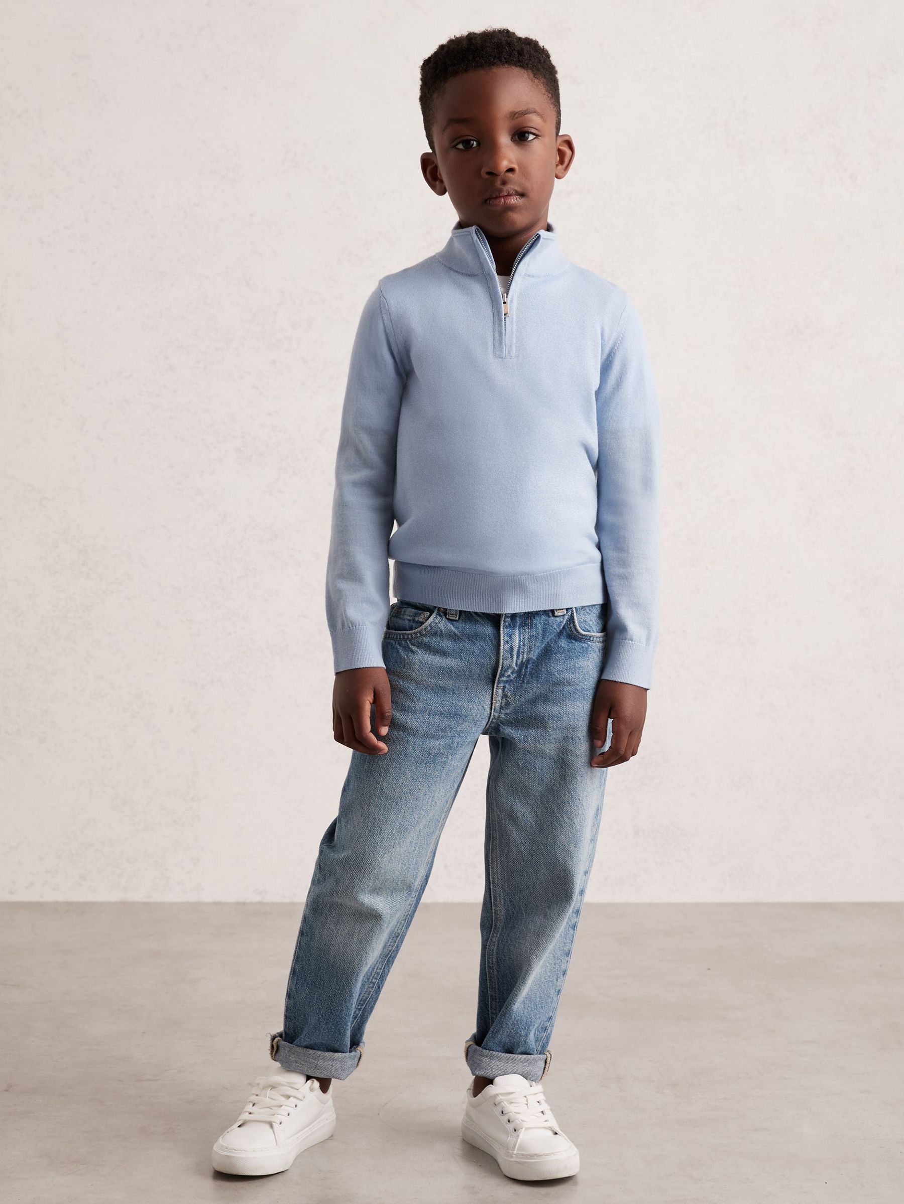 Jumper in Soft Blue Melange (F97665) | US$55