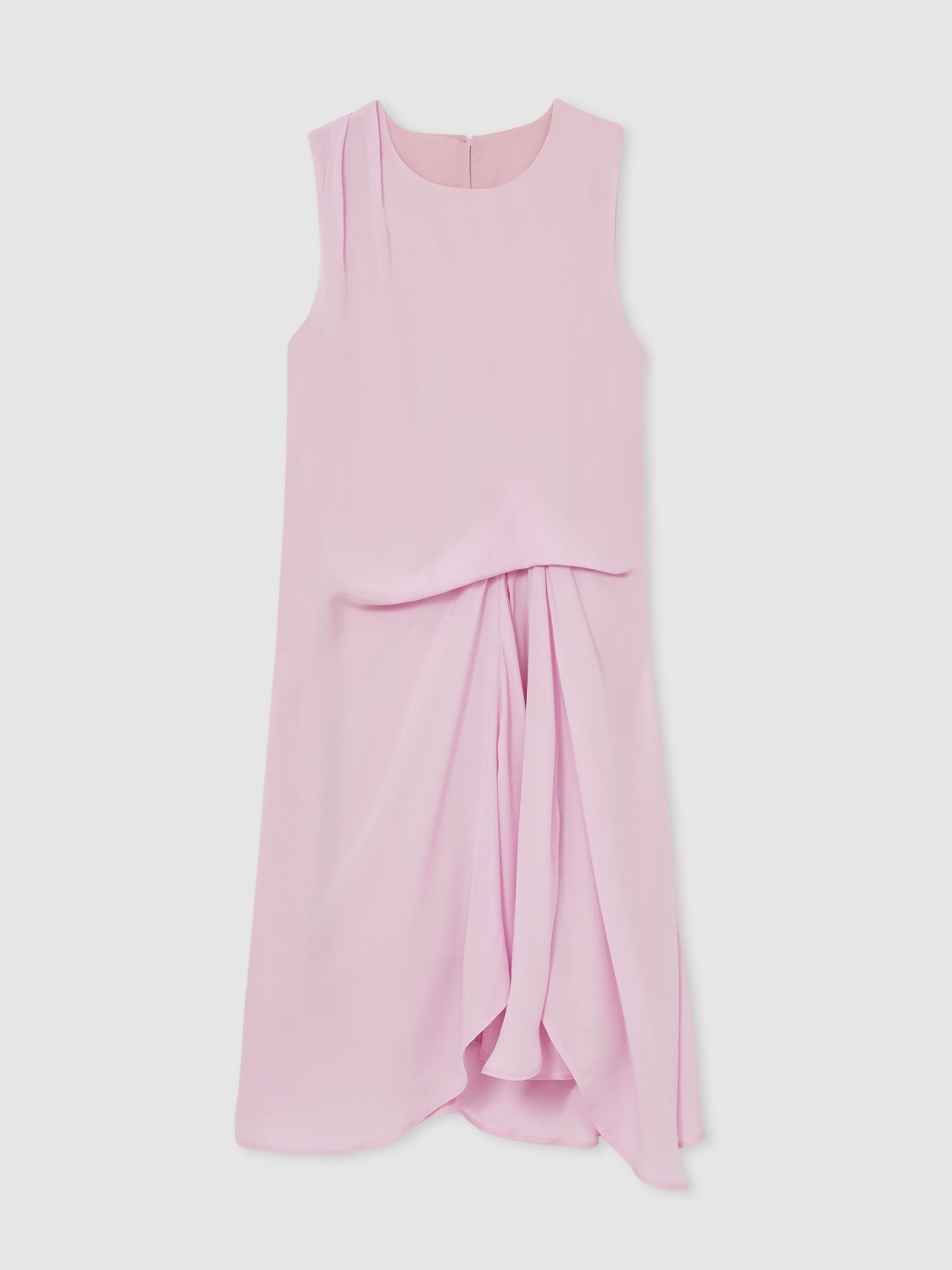 Draped Tuck Sleeveless Dress in Pink (F97706) | US$90