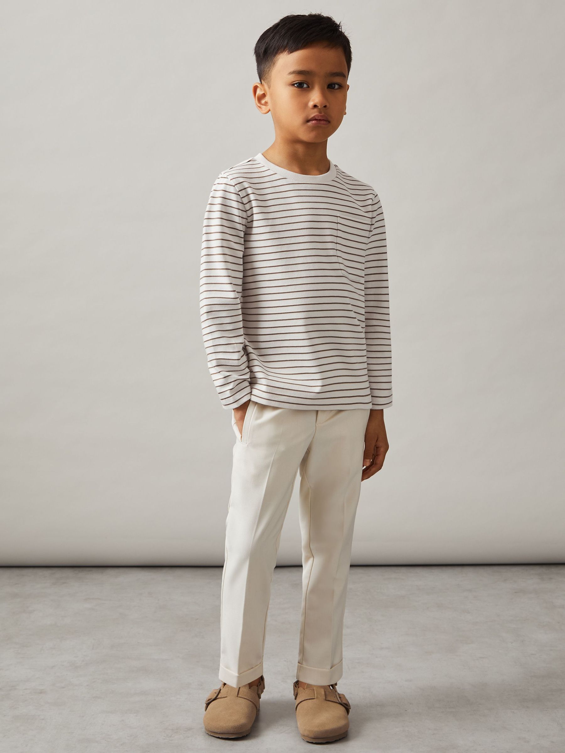 T-Shirt in Off White/Camel (F97747) | 125 SAR