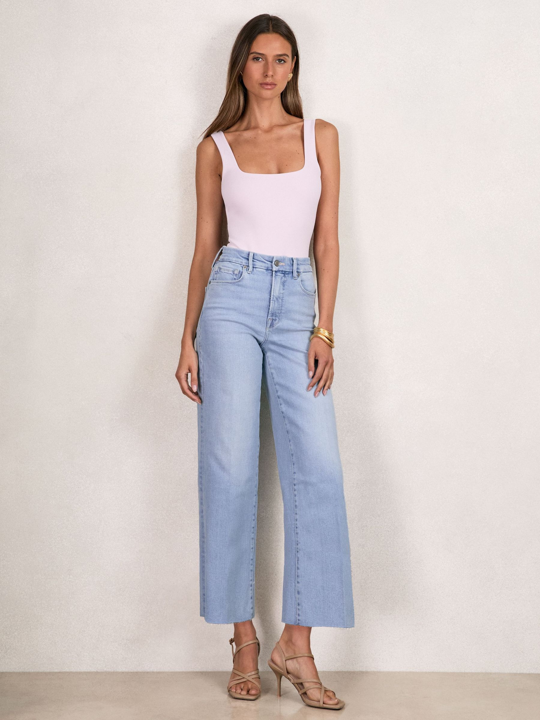 Good American Wide Compression Jeans in Indigo Blue (F97819) | €151