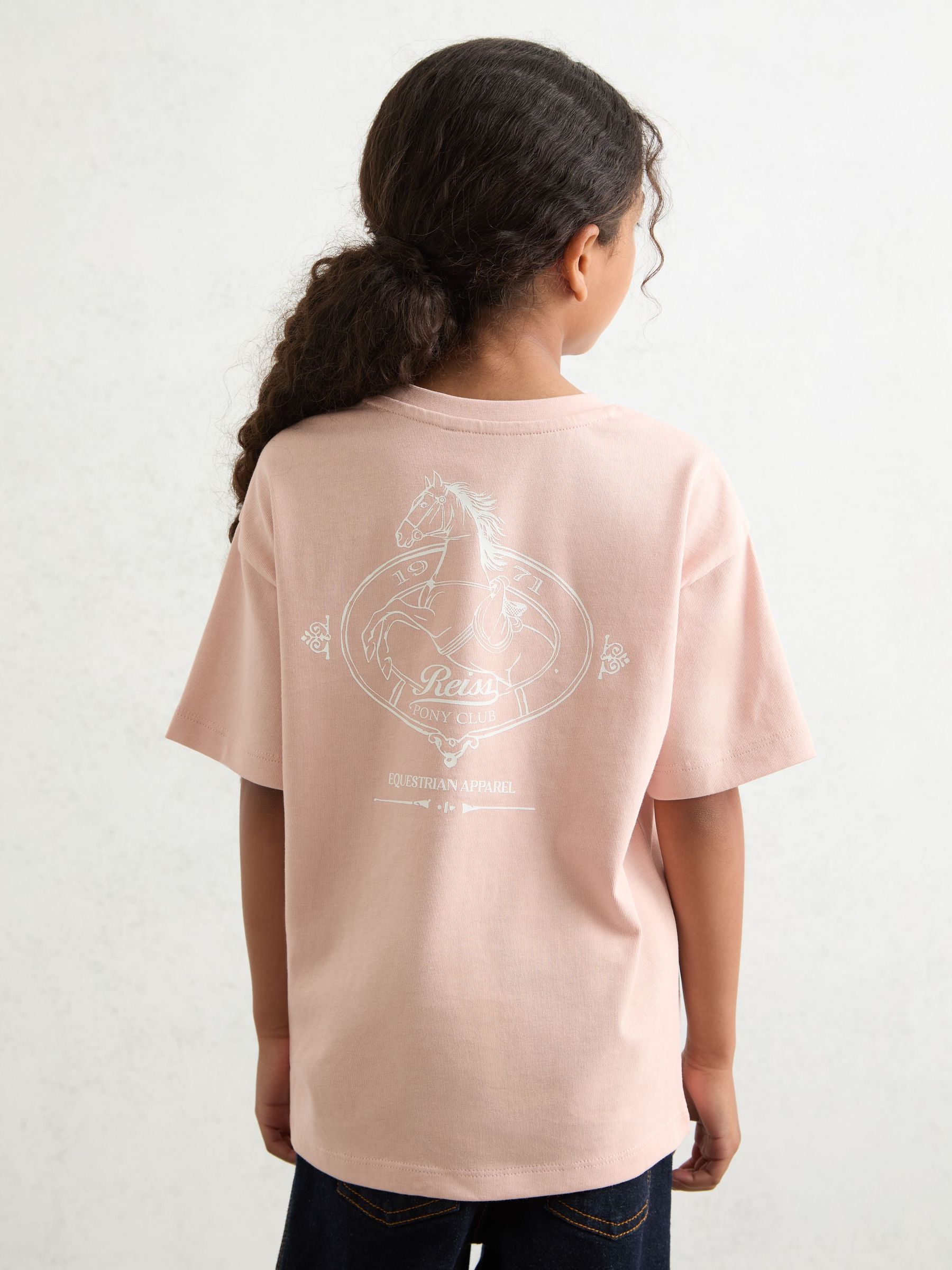 3-9 yrs Cotton Pony Club Print T-Shirt in Pink (F97842) | $28