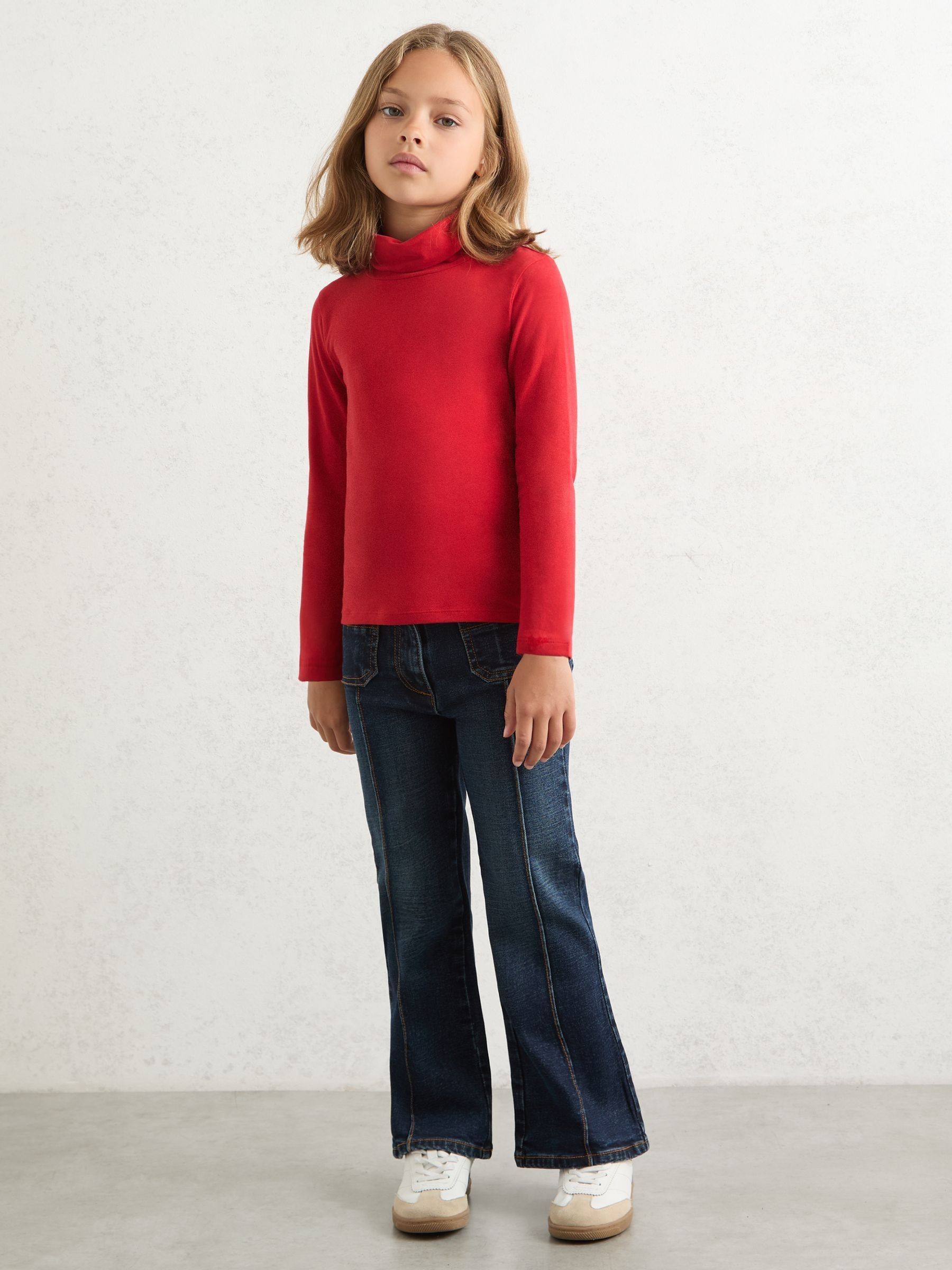 3-9 yrs Cotton-Jersey Roll-Neck Top with Stretch in Red (F97861) | €20