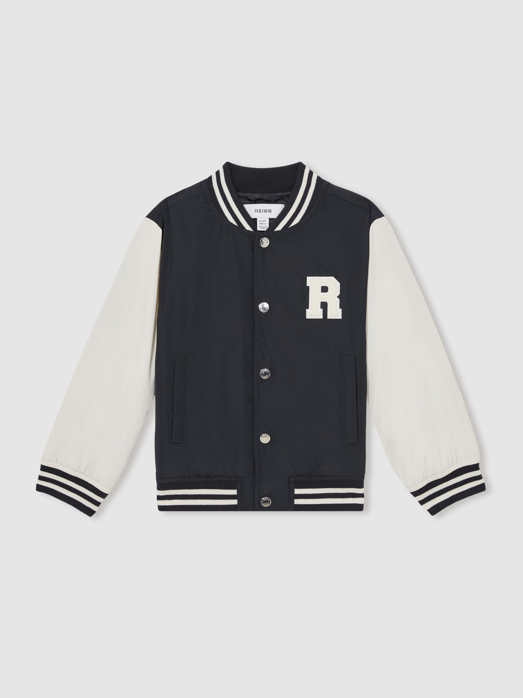 13-14 yrs Colour-Block Varsity Bomber Jacket in Navy/ Off White (F97877) | €95