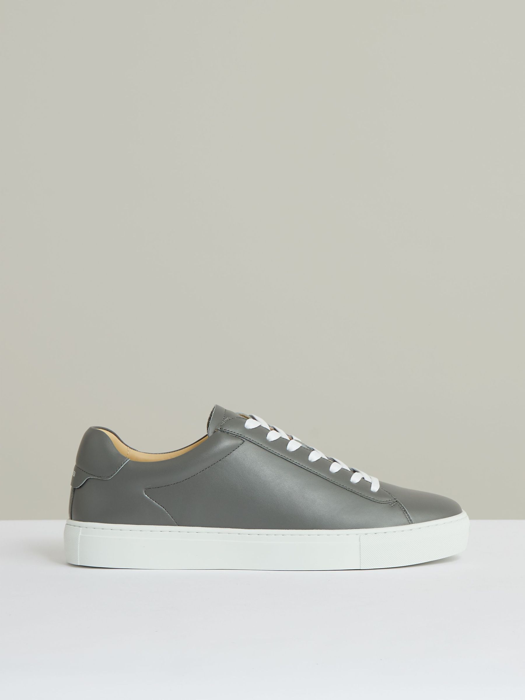 Leather Low-Top Trainers in Graphite Grey (F97927) | US$210