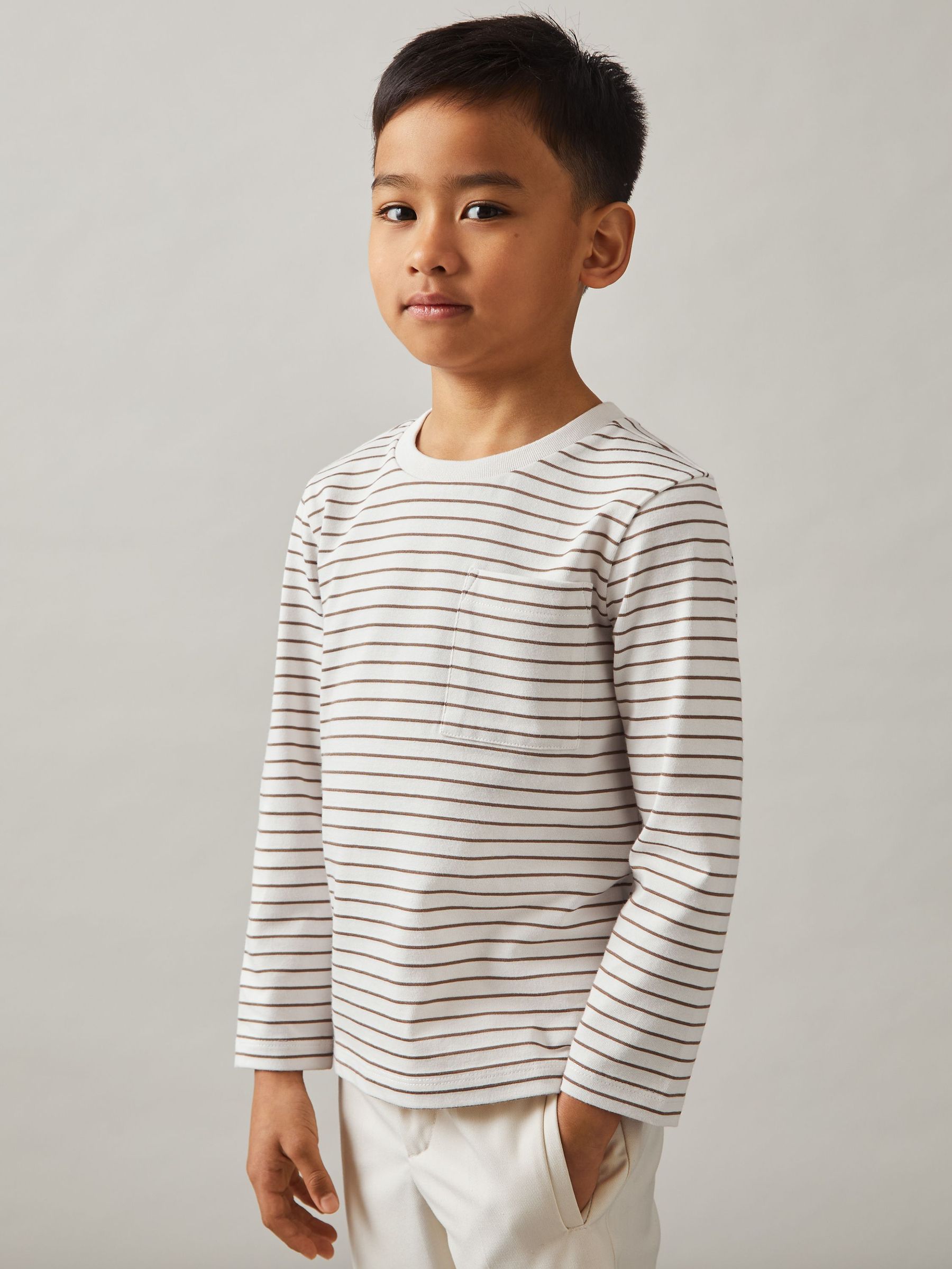 T-Shirt in Off White/Camel (F97962) | 135 SAR