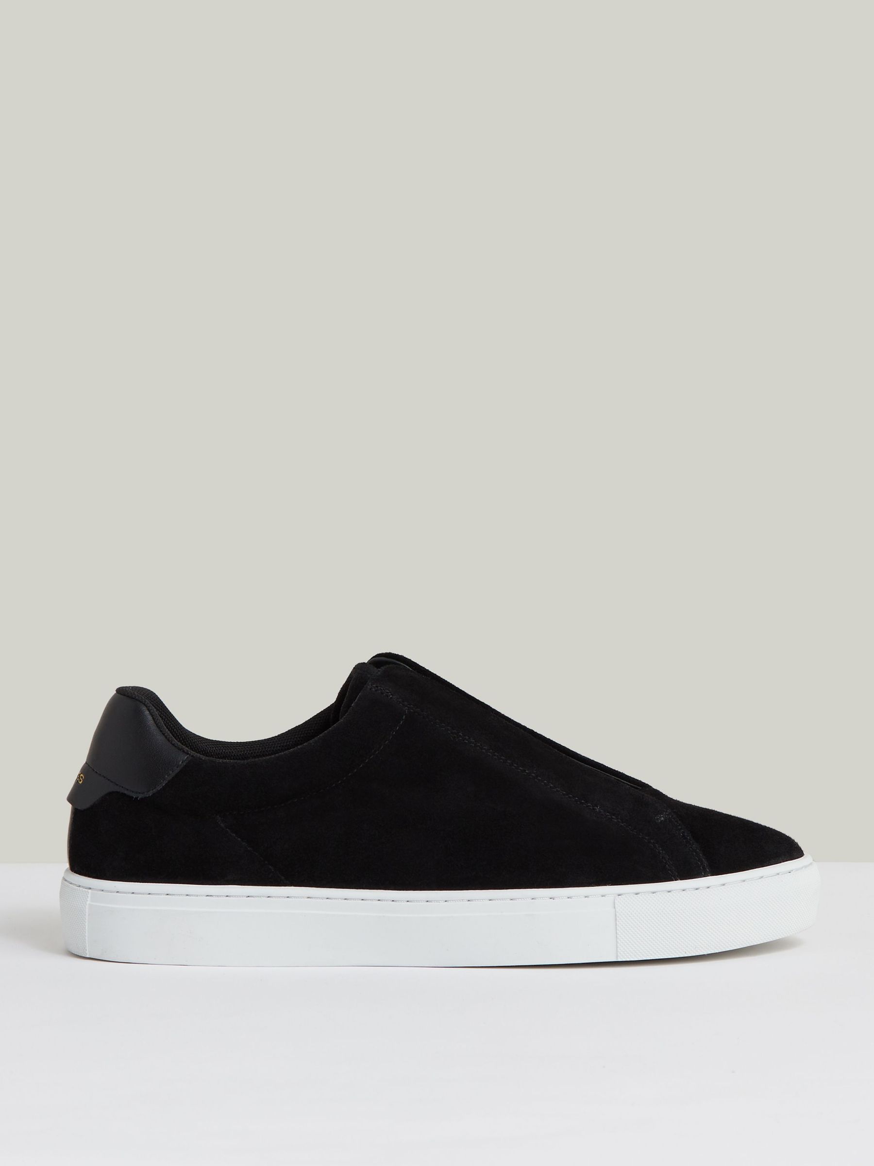 Suede Slip-Ons Elasticated Trainers in Black (F97969) | €195