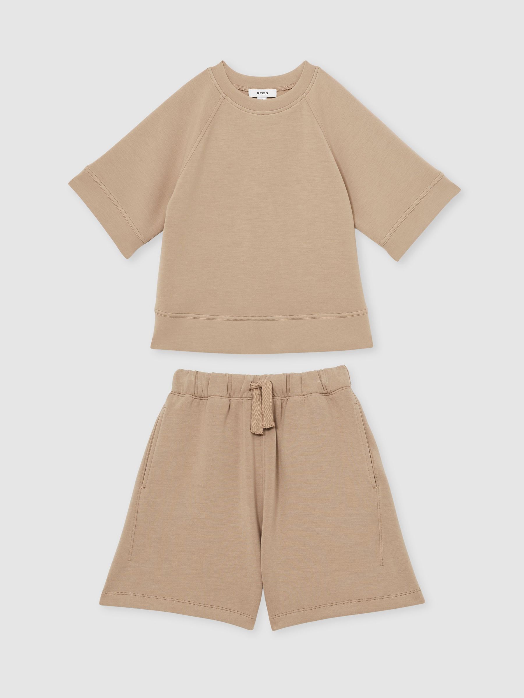 Modal-Blend Sweatshirt And Shorts Set in Mink (F99410) | €95