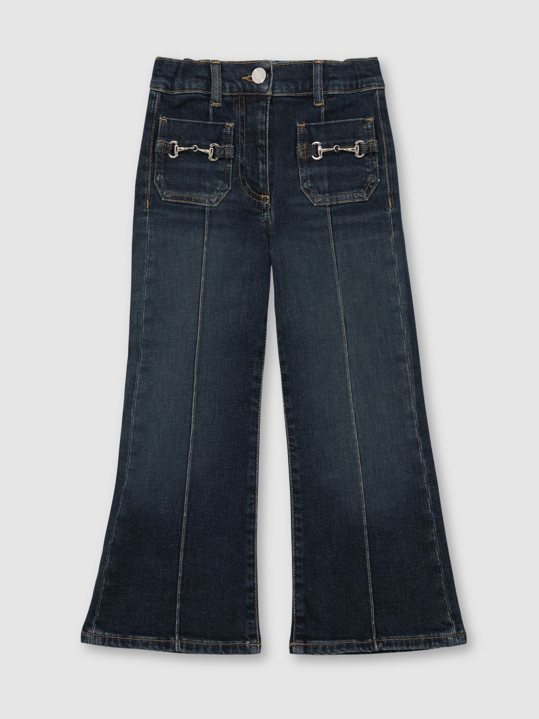 Flared Horsebit-Detail Jeans in Blue (G10560) | €75