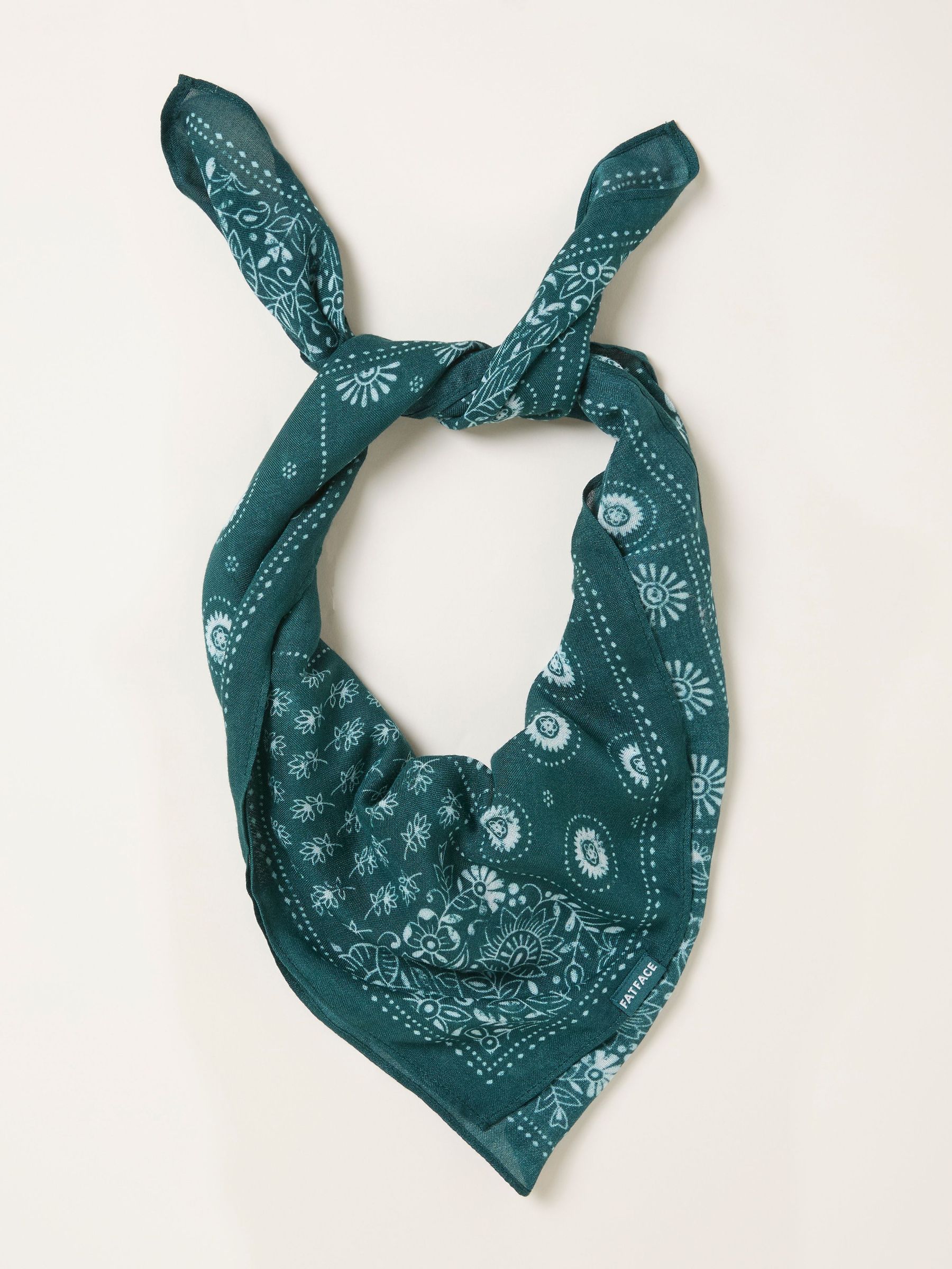 Teal Blue Patchwork Bandana Hair Scarf (G10630) | €19