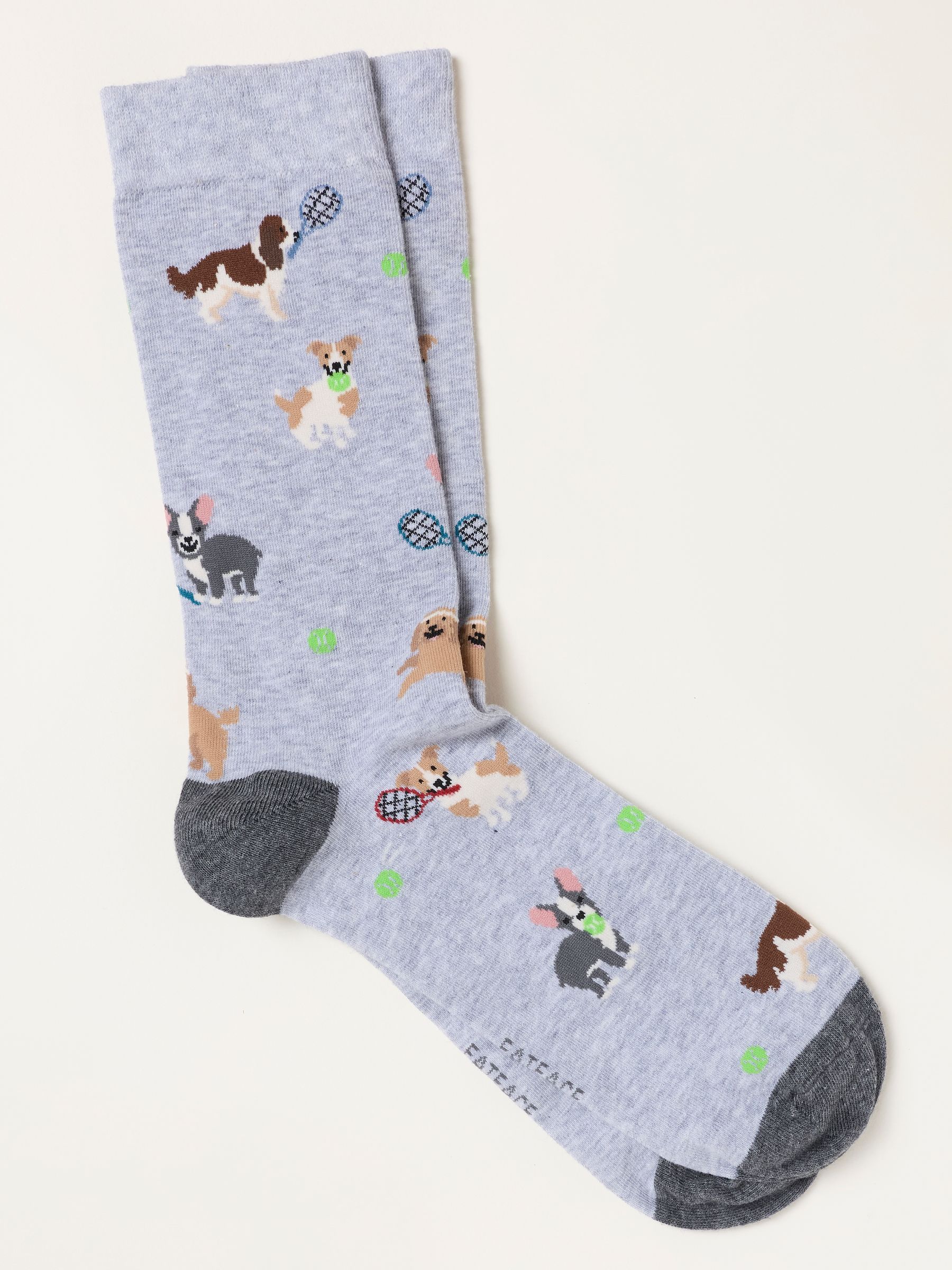 Light Grey - Regular Tennis Dog Socks