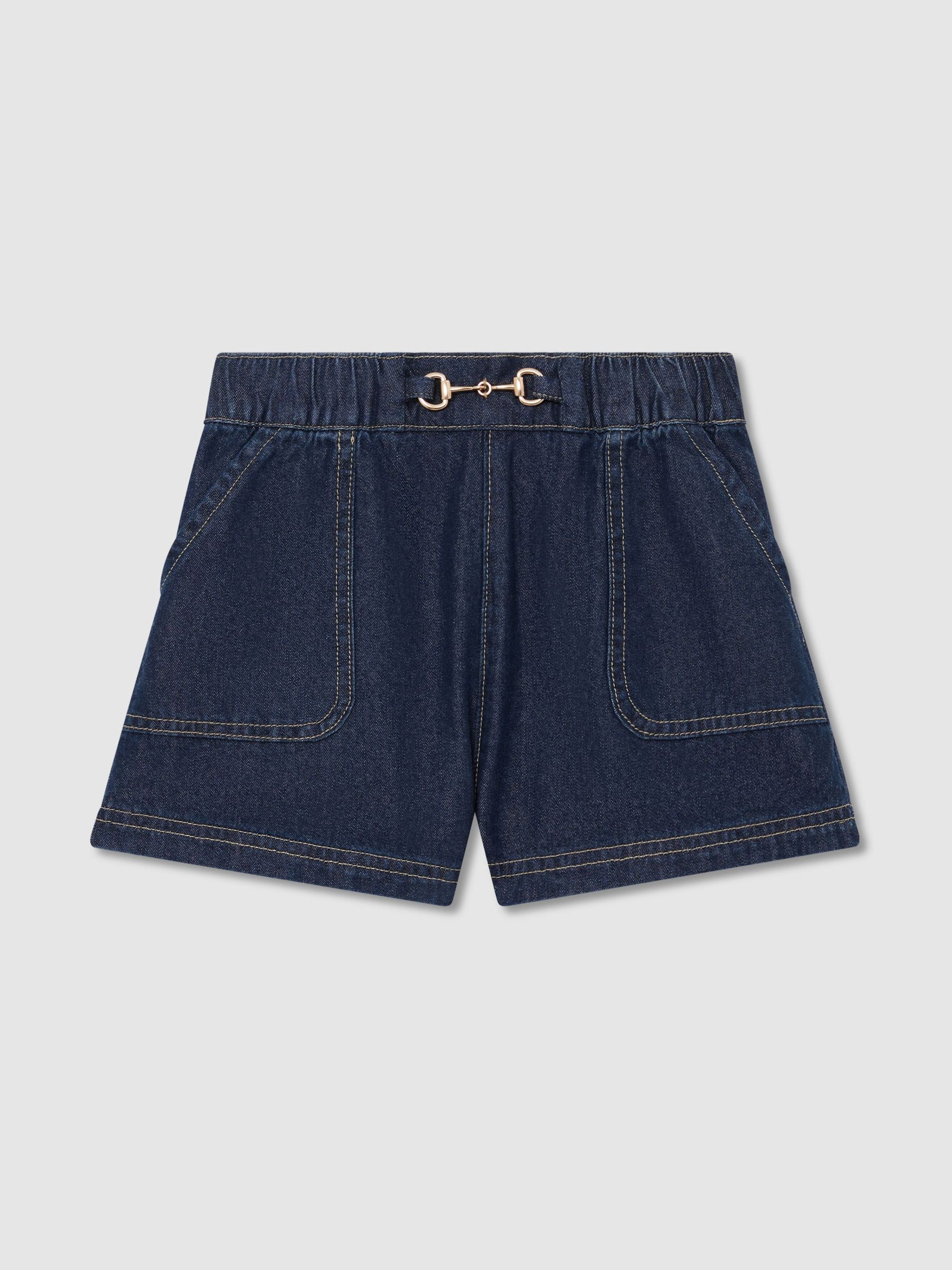 Horsebit-Detail Denim Shorts in Indigo (G15178) | DKK440