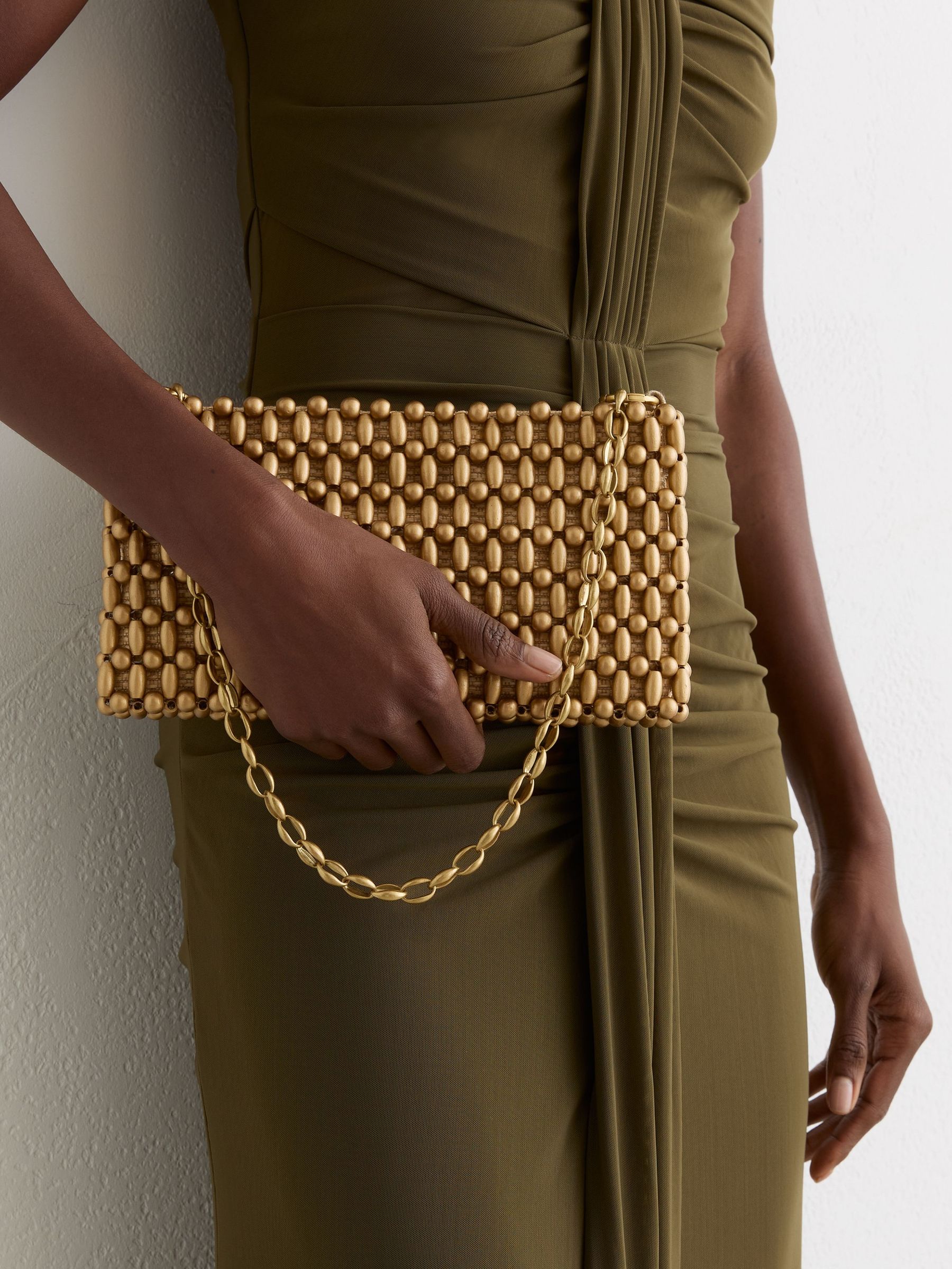 Beaded Shoulder bag in Gold (G15455) | HK$1,920