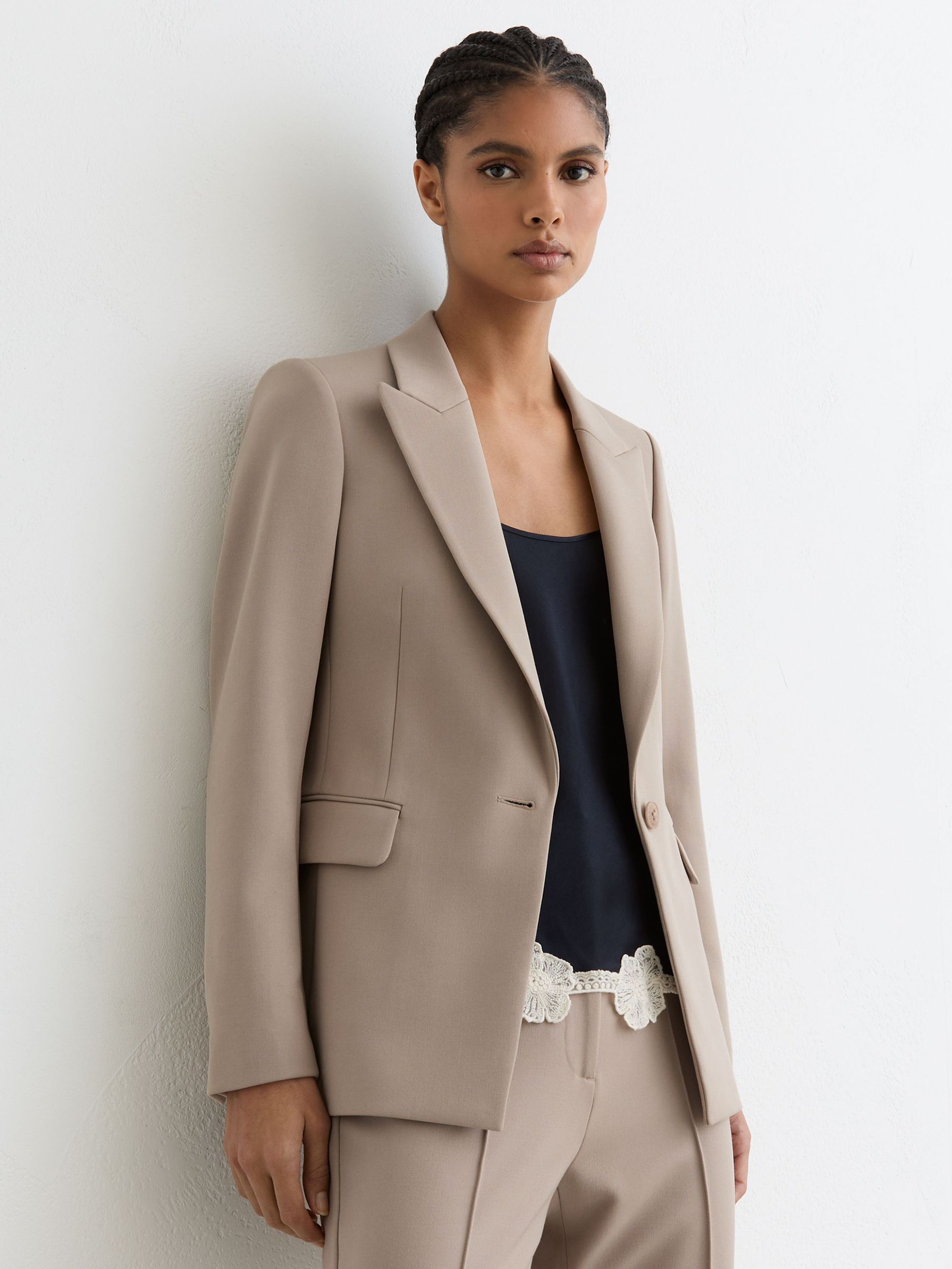 Tailored Single Breasted Suit Blazer in Stone Neutral (G15767) | €255