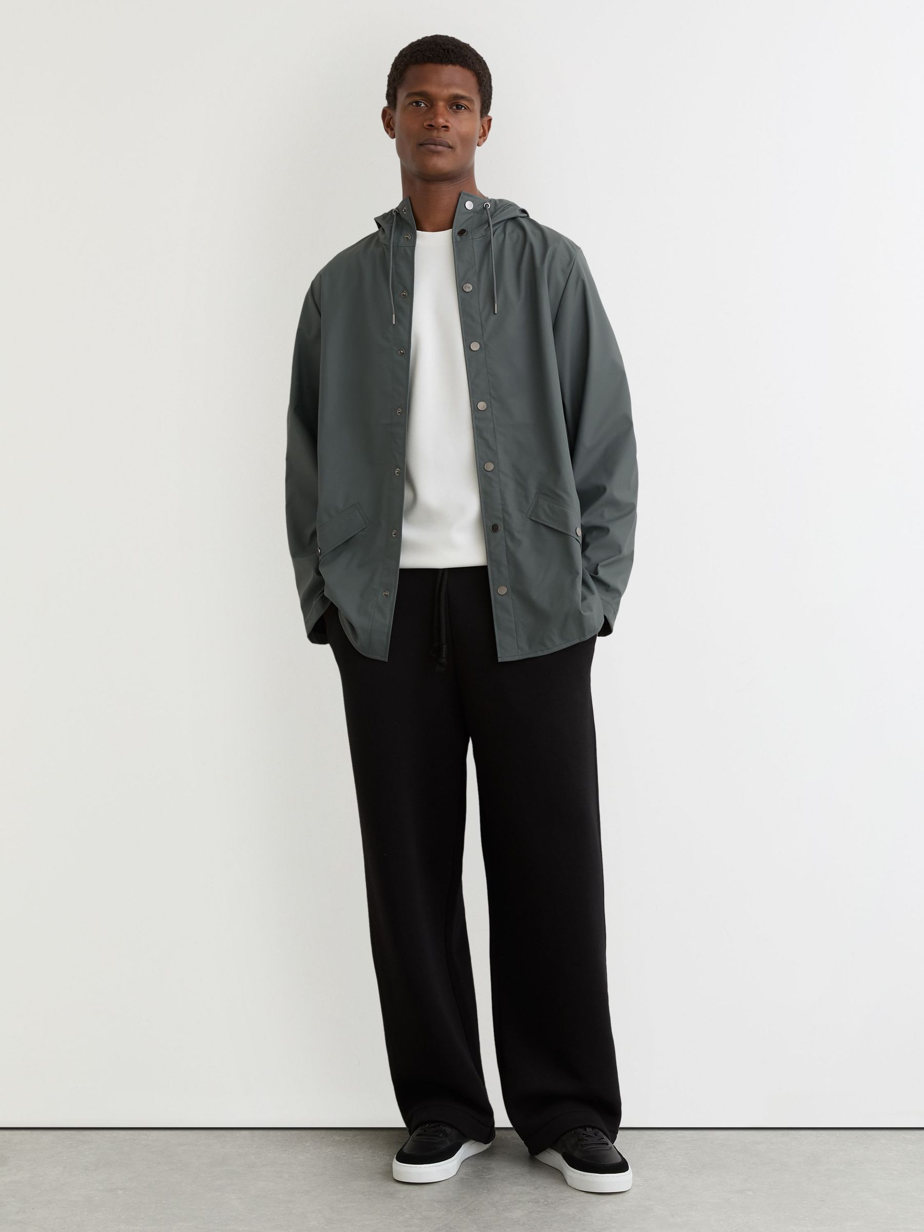 Rains Waterproof Hooded Rain Jacket in Lagoon (G19819) | €115