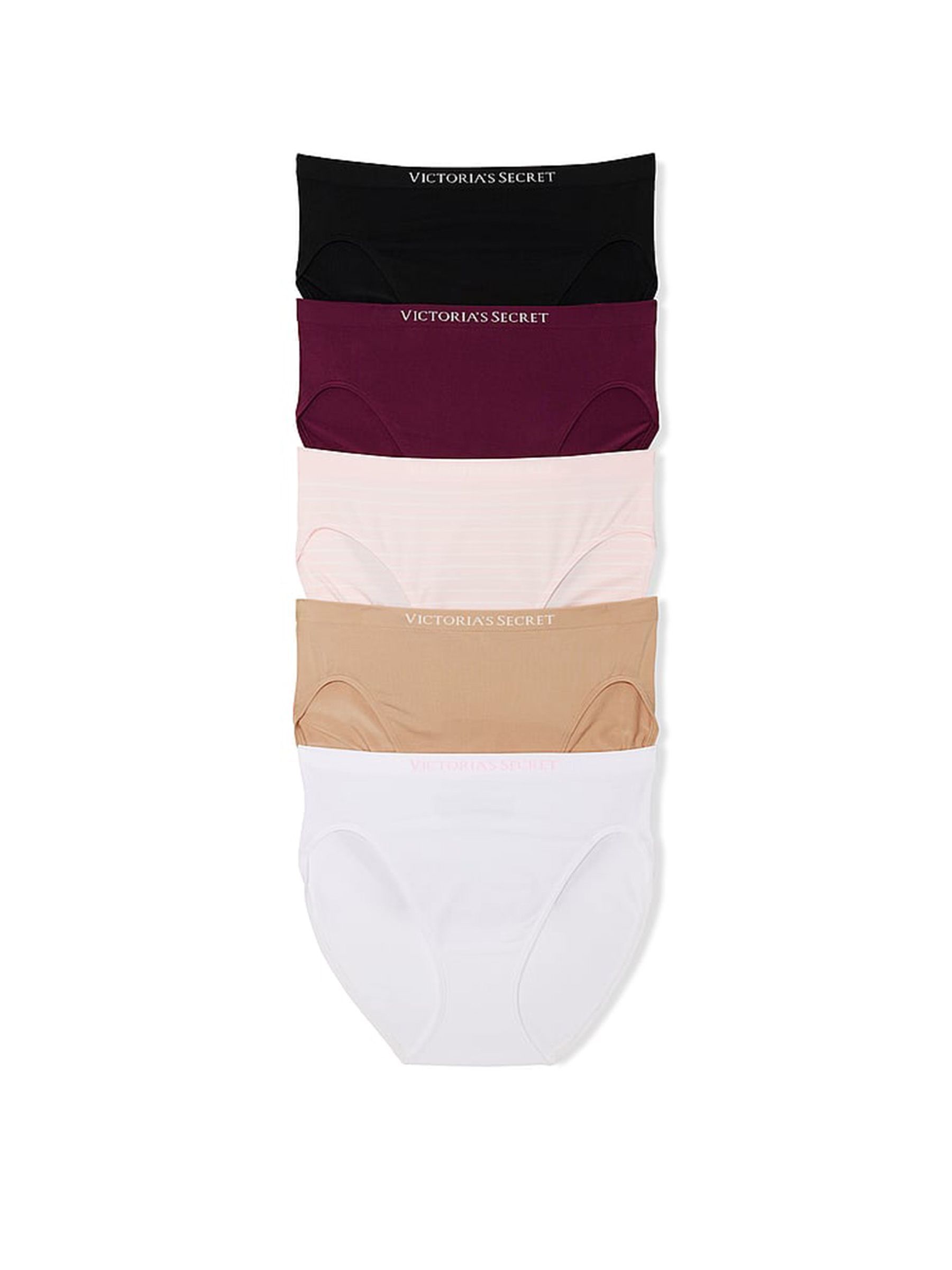 Black/Red/Pink/Nude/White - Thong 5 Pack Knickers