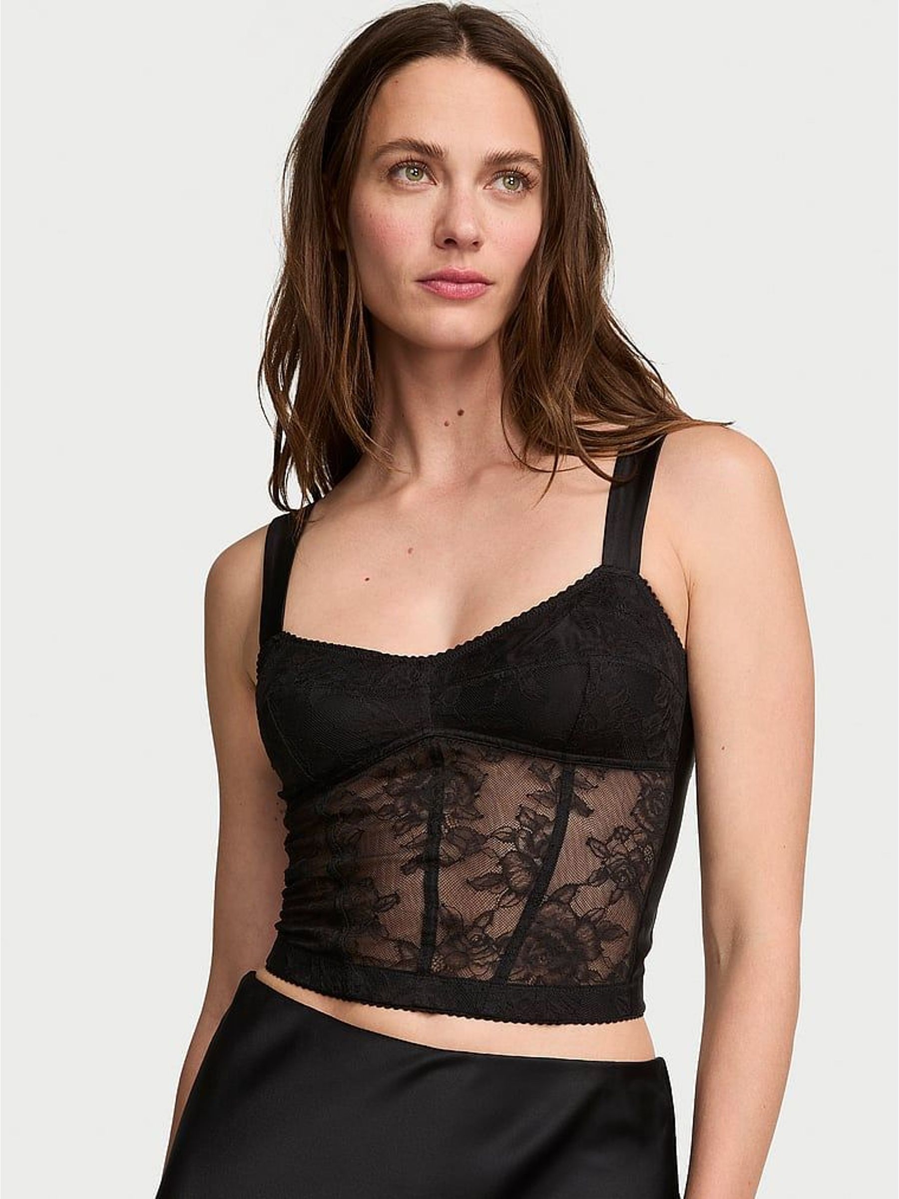 Black - Lace & Satin Corset