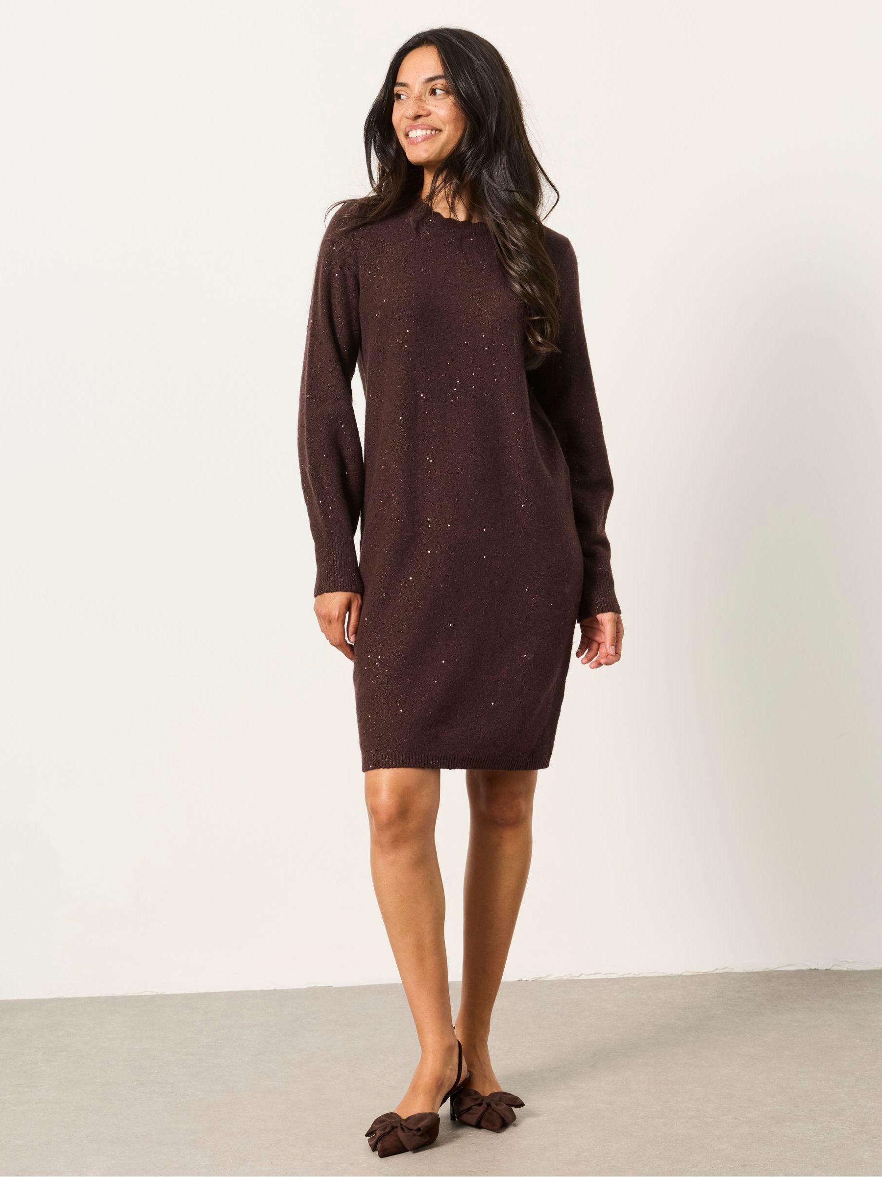 Chocolate Brown - Knitted Dress