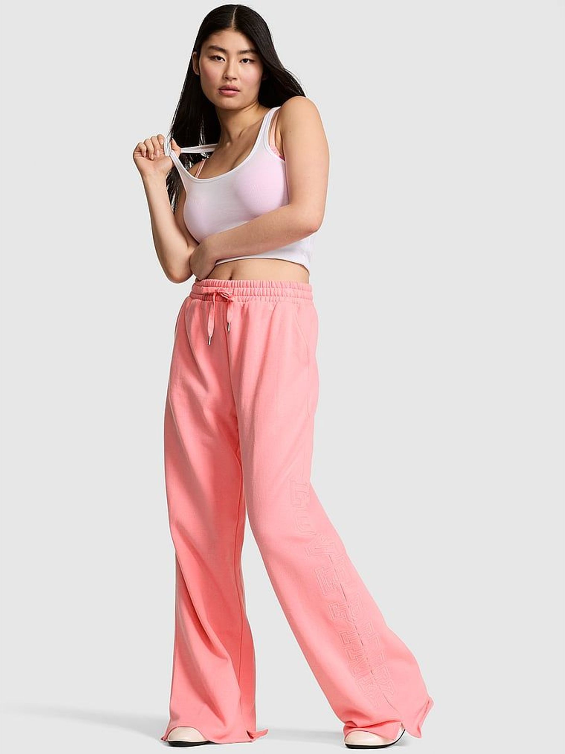 Pink Hope - Wide Leg Fleece Joggers