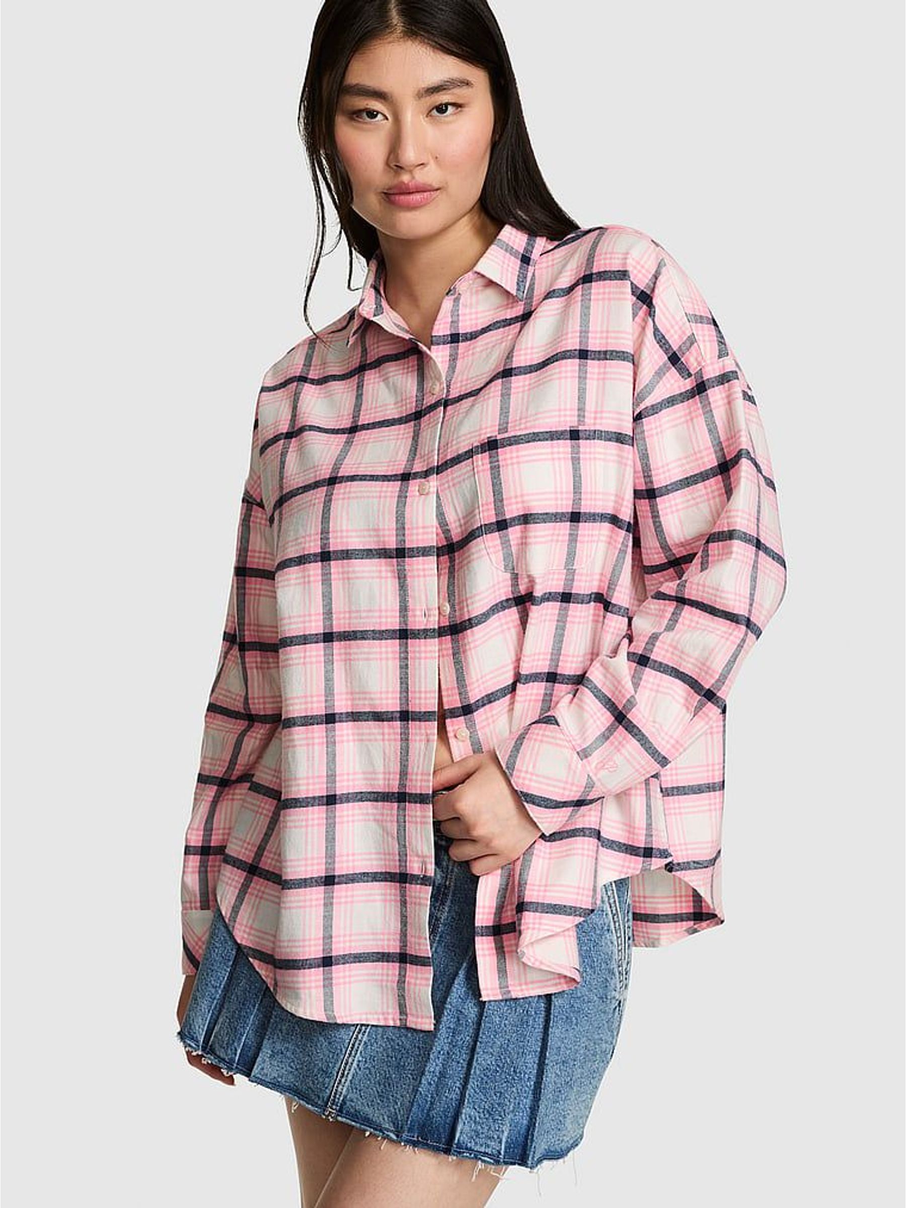 Pink Tartan - Flannel Pyjama Top