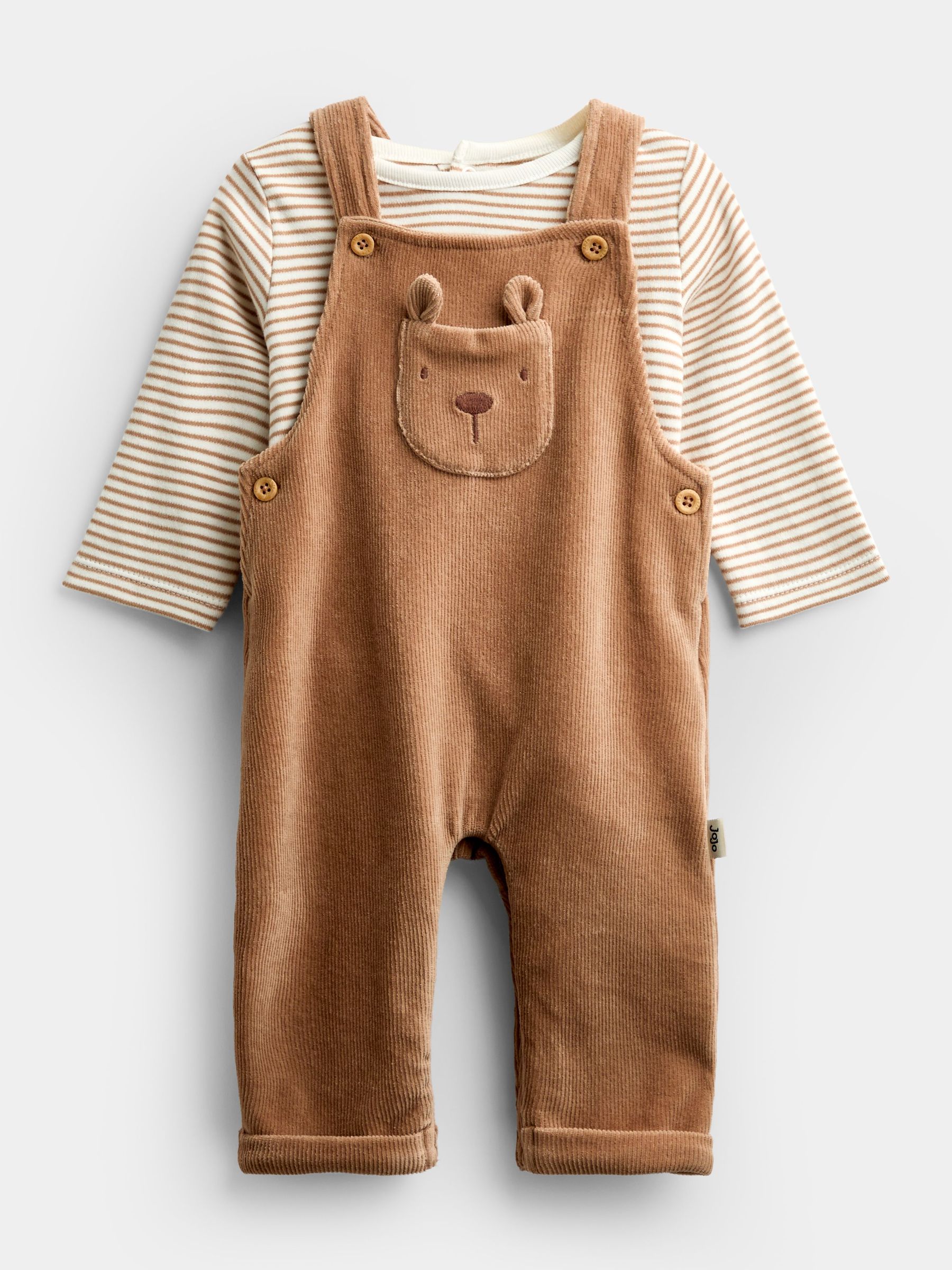 Brown Bear - Jersey Dungaree & Bodysuit Set
