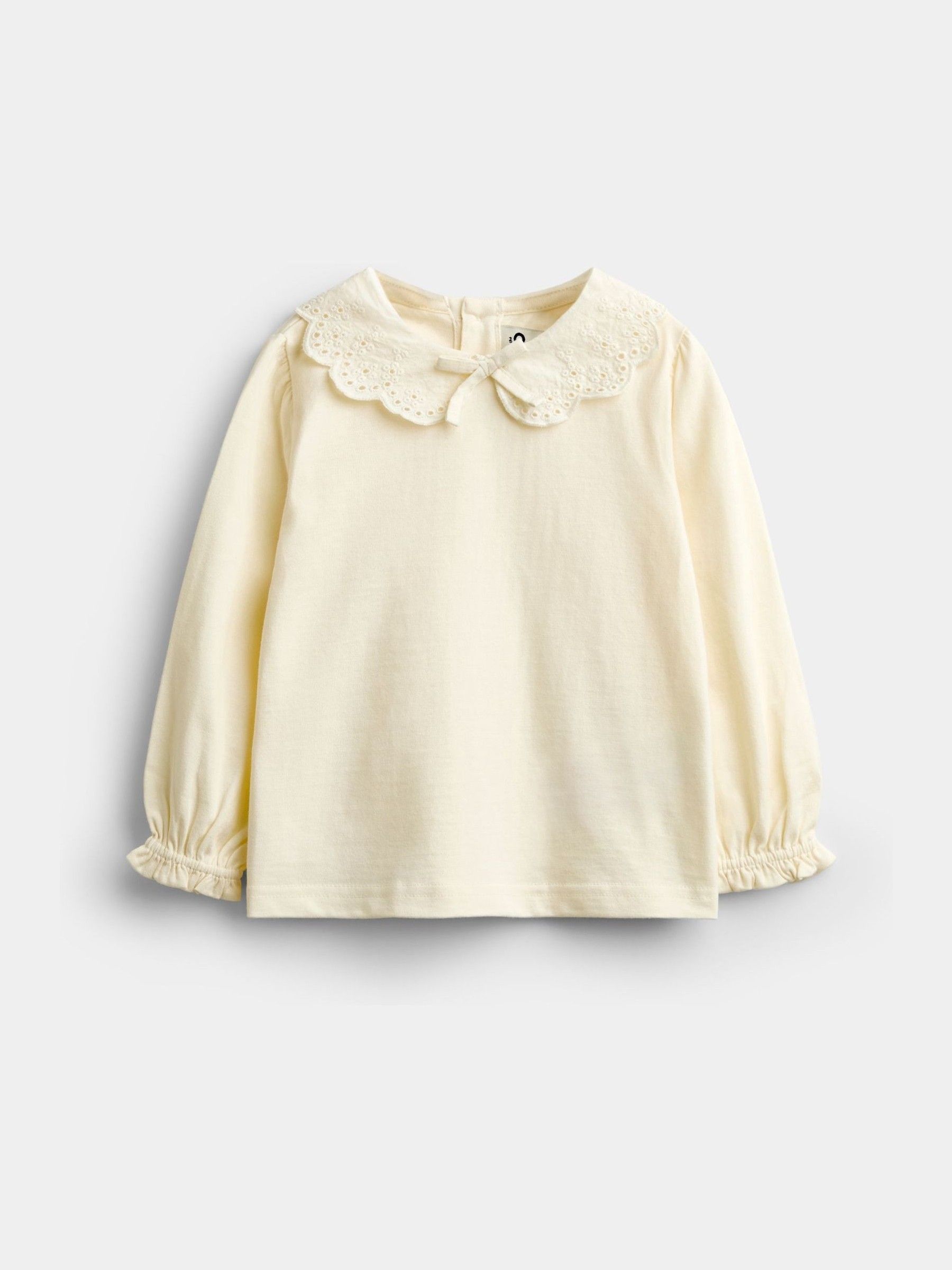 Ivory - Broderie Collar Top