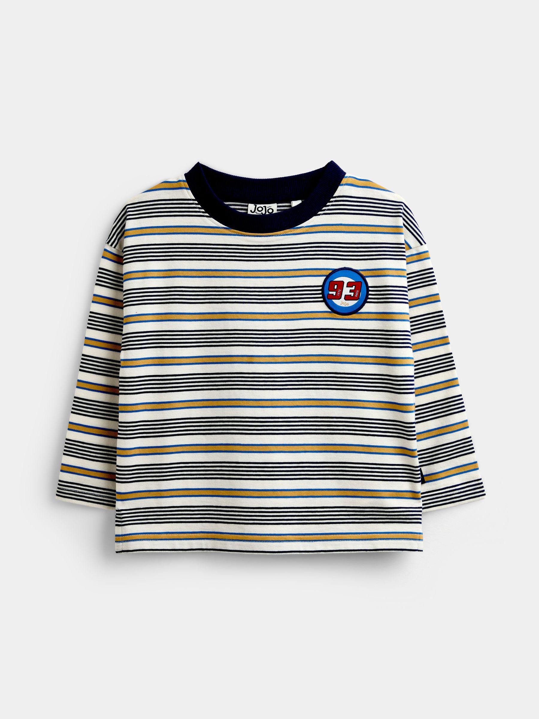 Natural Varsity - Badge Striped Top