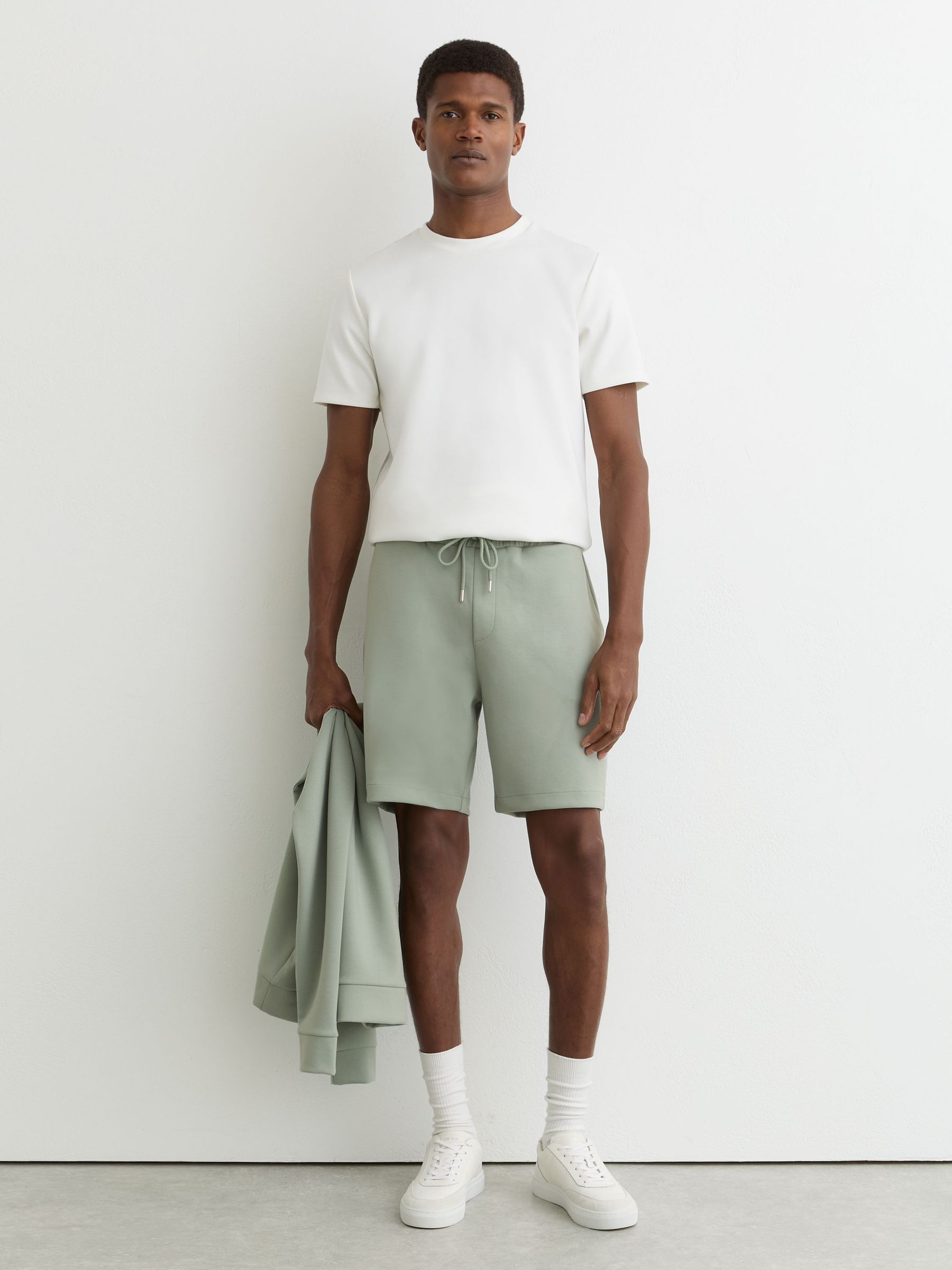 Premium Interlock Drawstring Shorts in Mint Green (G49912) | $175