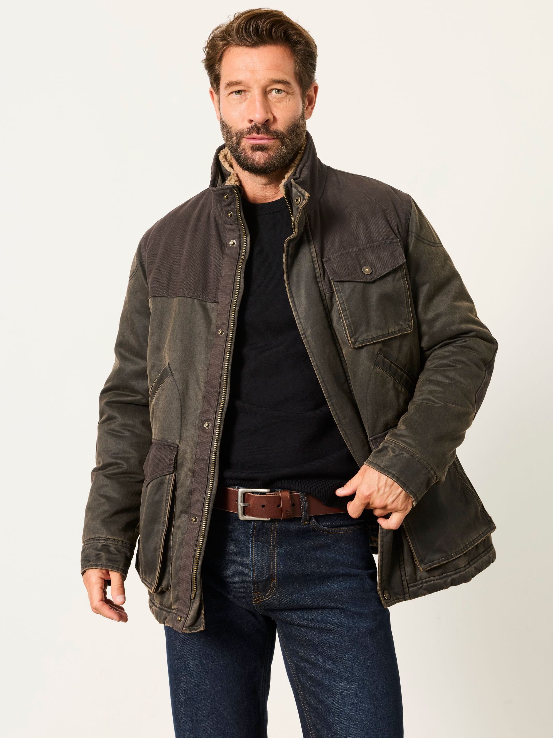 Brown - Regular Funnel Neck Jacket