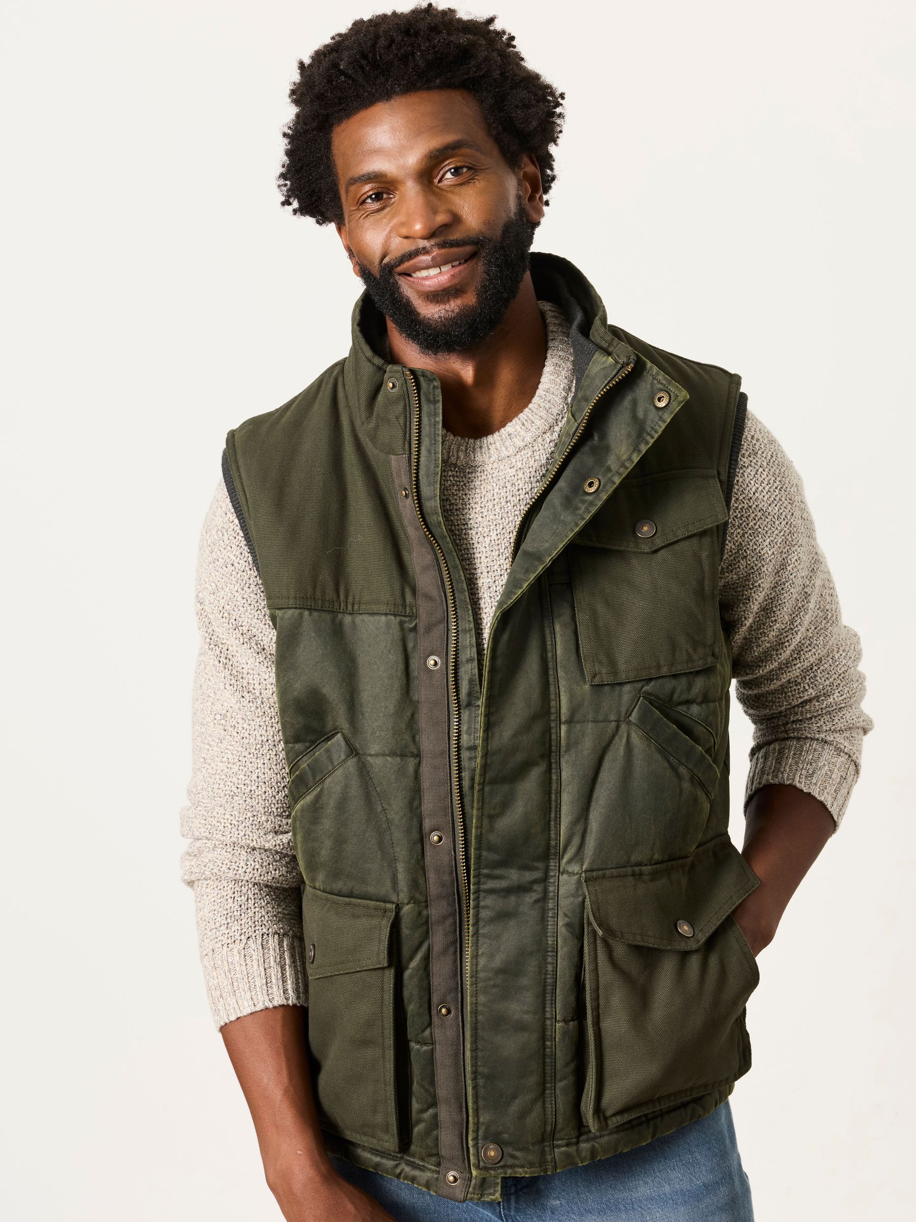 Khaki Green - Regular Quilted Gilet