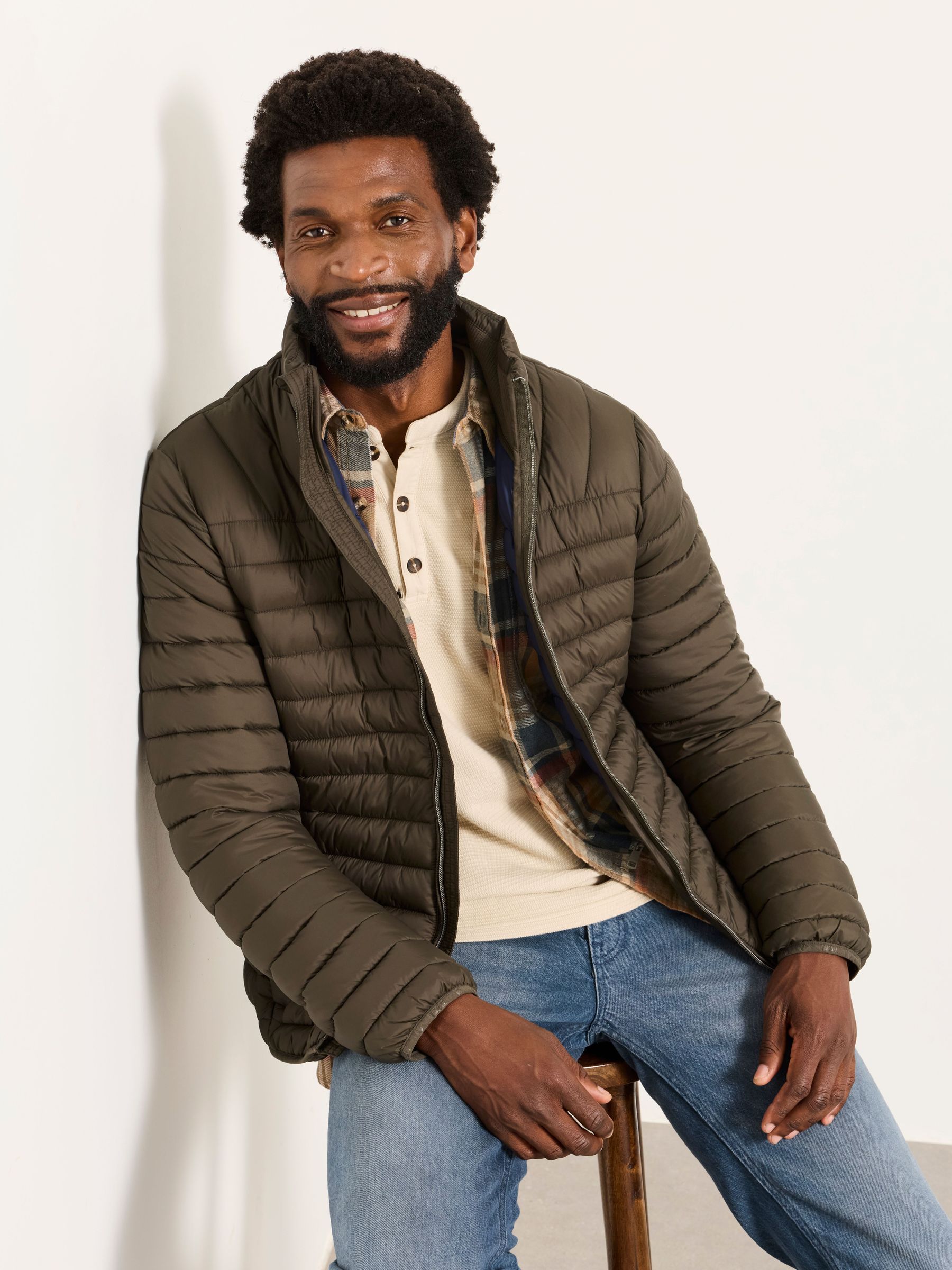 Khaki Green - Regular Lightweight Quilted Jacket