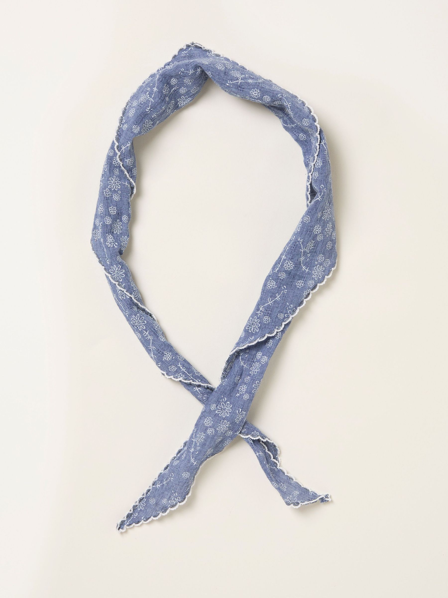Blue Chambray Floral Triangle Scarf (G57686) | €16.50