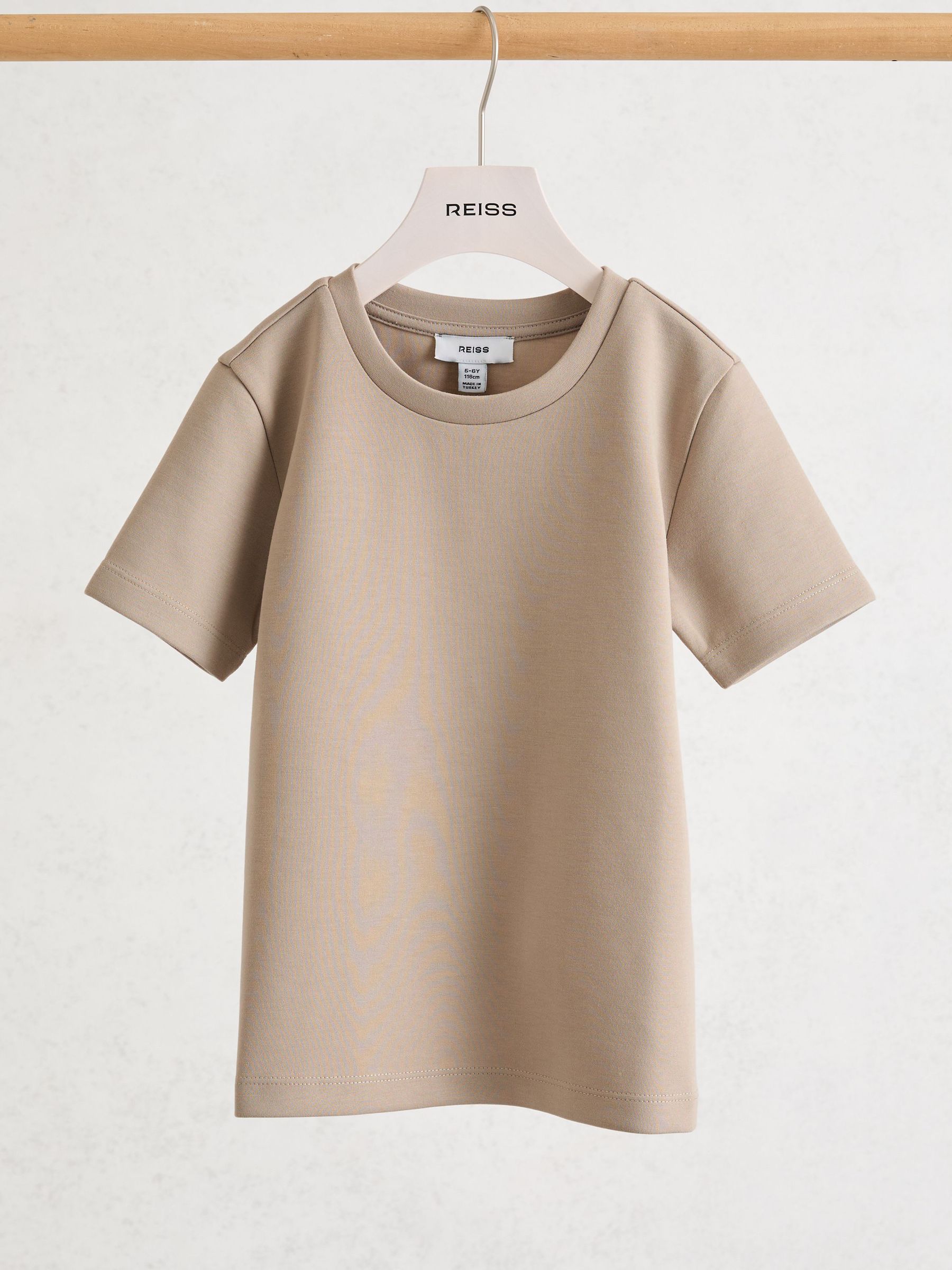 Premium Interlock Crew-Neck T-Shirt in Stone (G58180) | €30