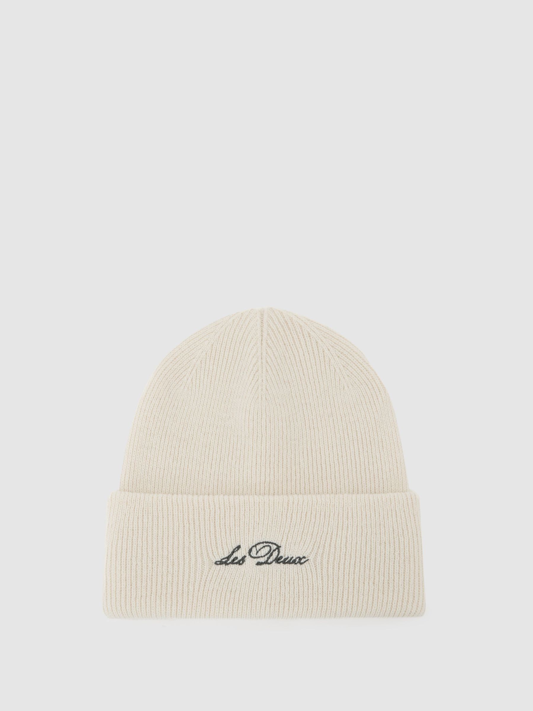 Wayne Embroidered Beanie in Ivory (G58191) | $85