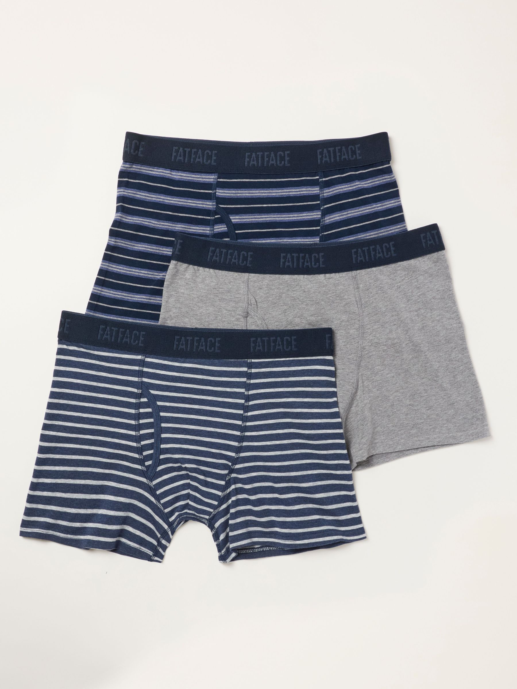 Navy/Striped/Grey - Regular Boxers
