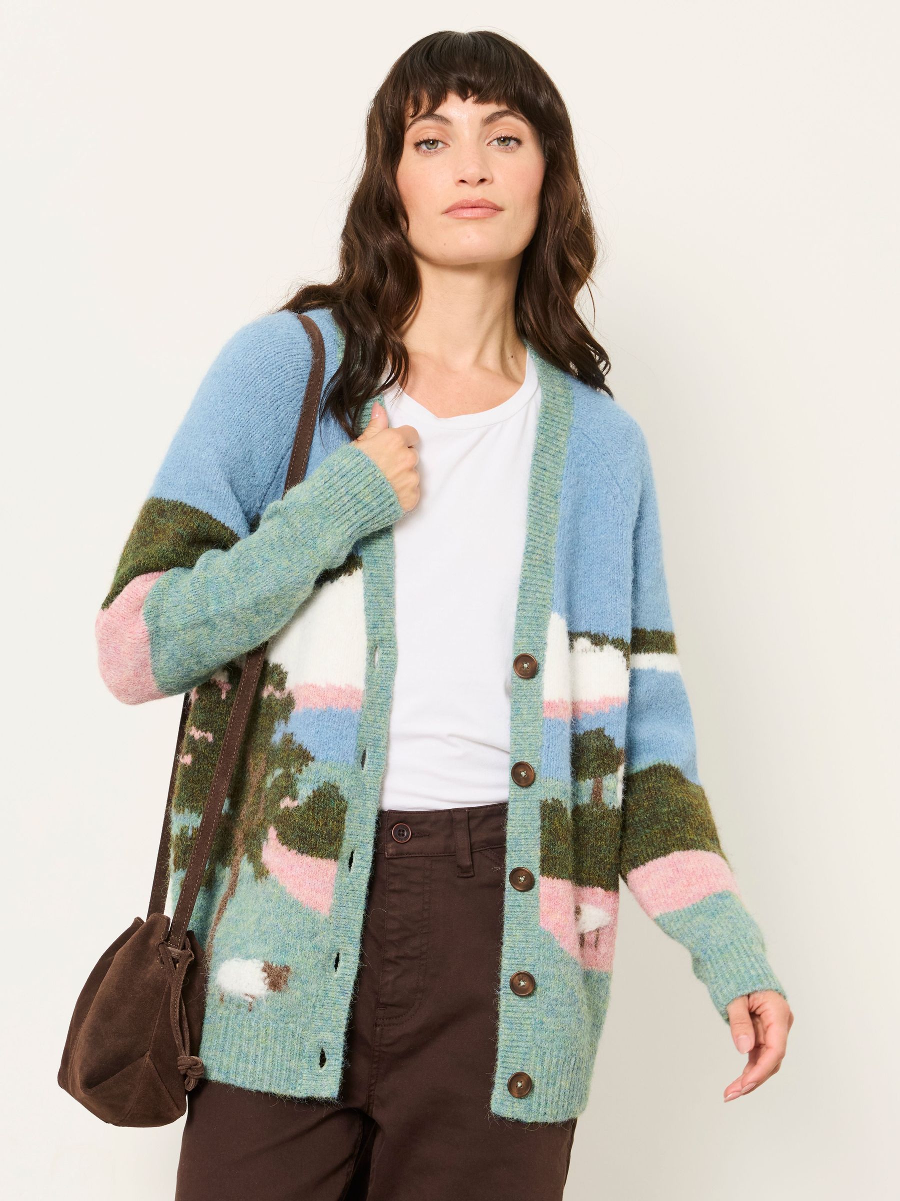 Blue - Landscape Knitted Cardigan