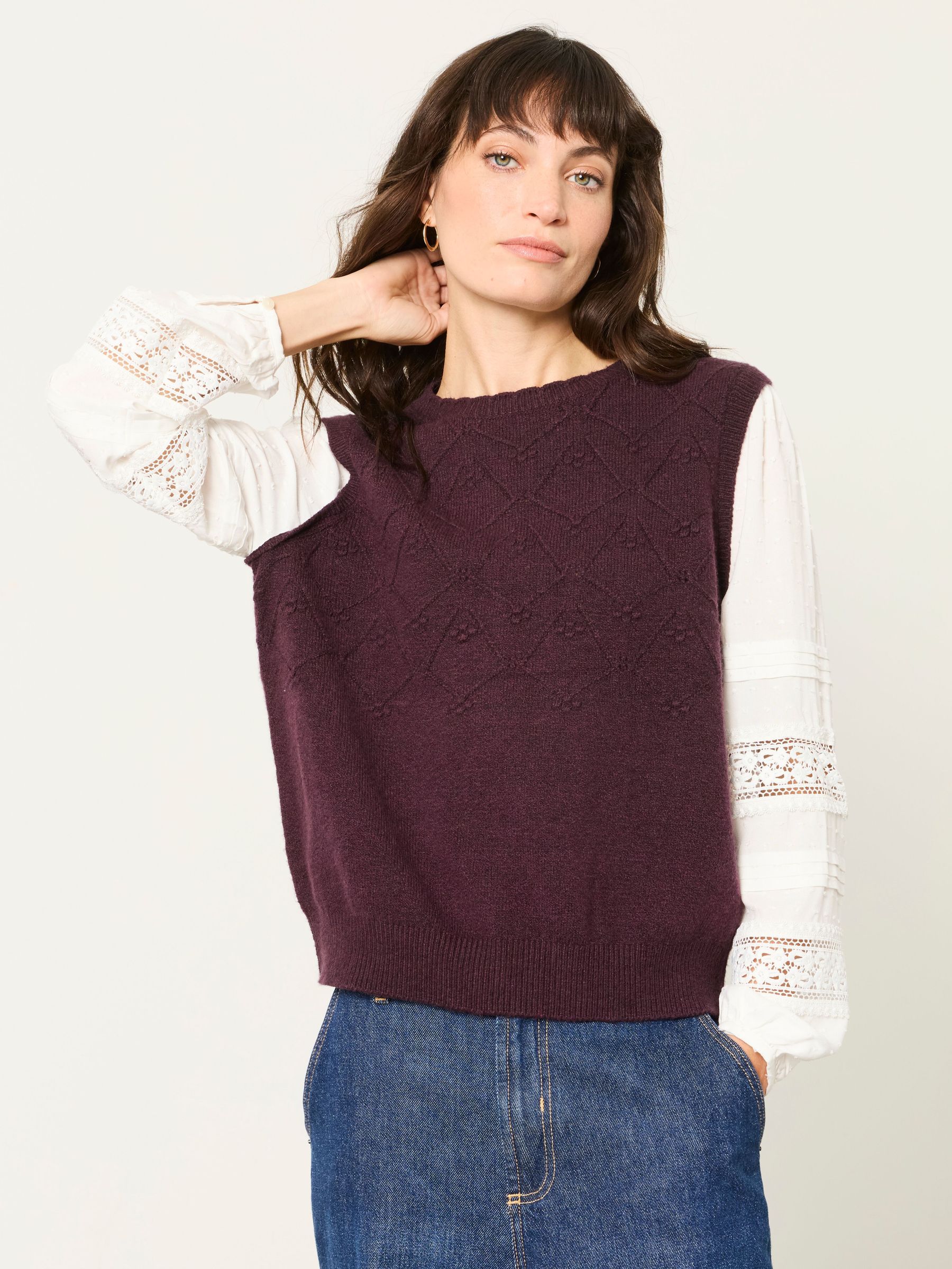 Plum Purple - Double Layer Knitted Tank Shirt