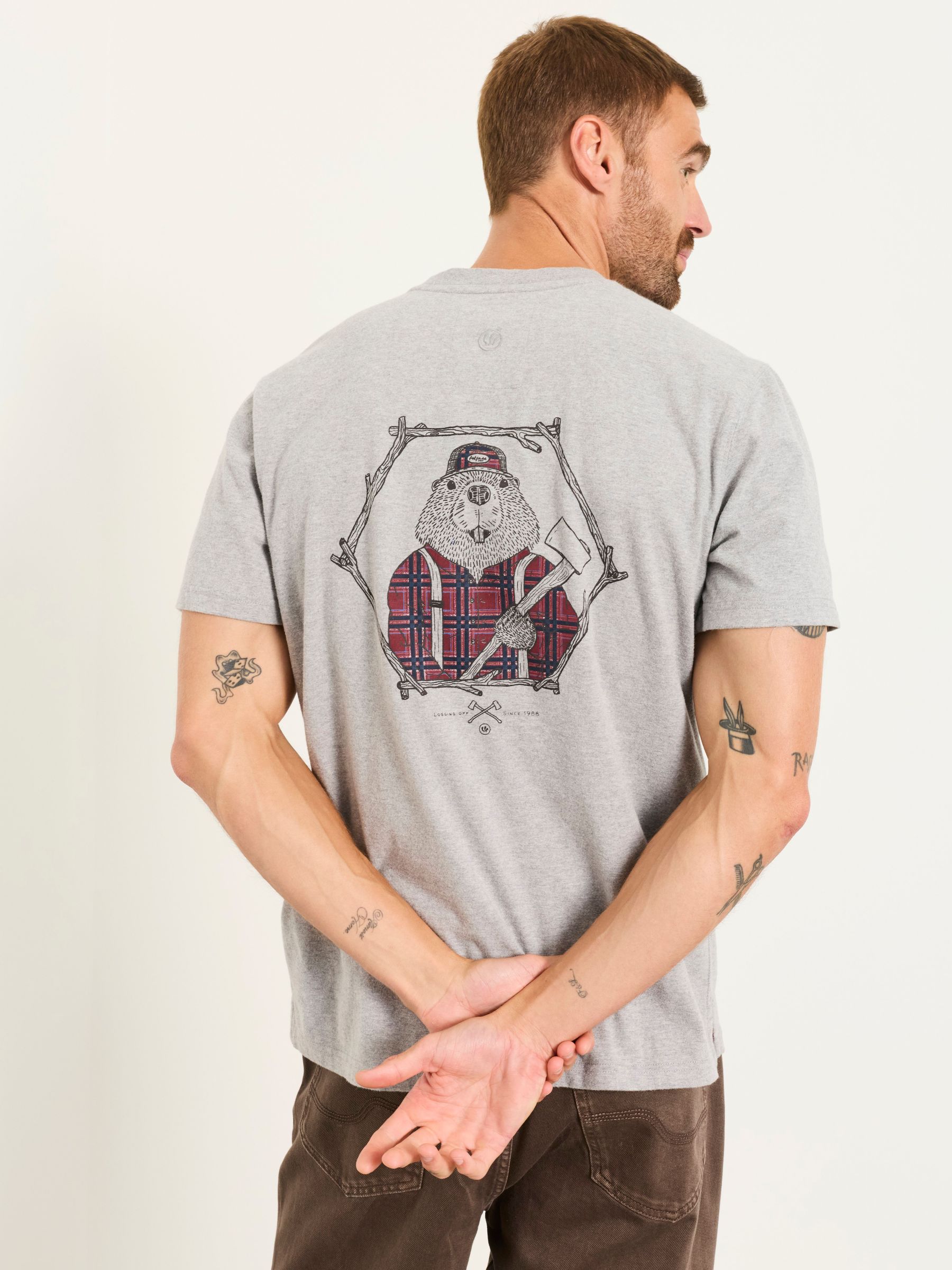 Grey - Regular Beaverjack Graphic T-shirt