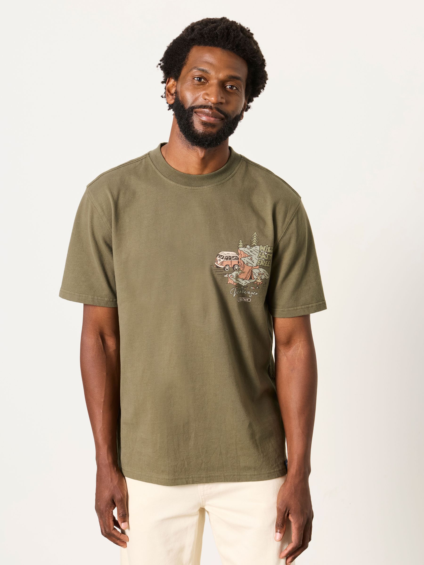 Khaki Green - Regular Vw Fast And Free T-shirt