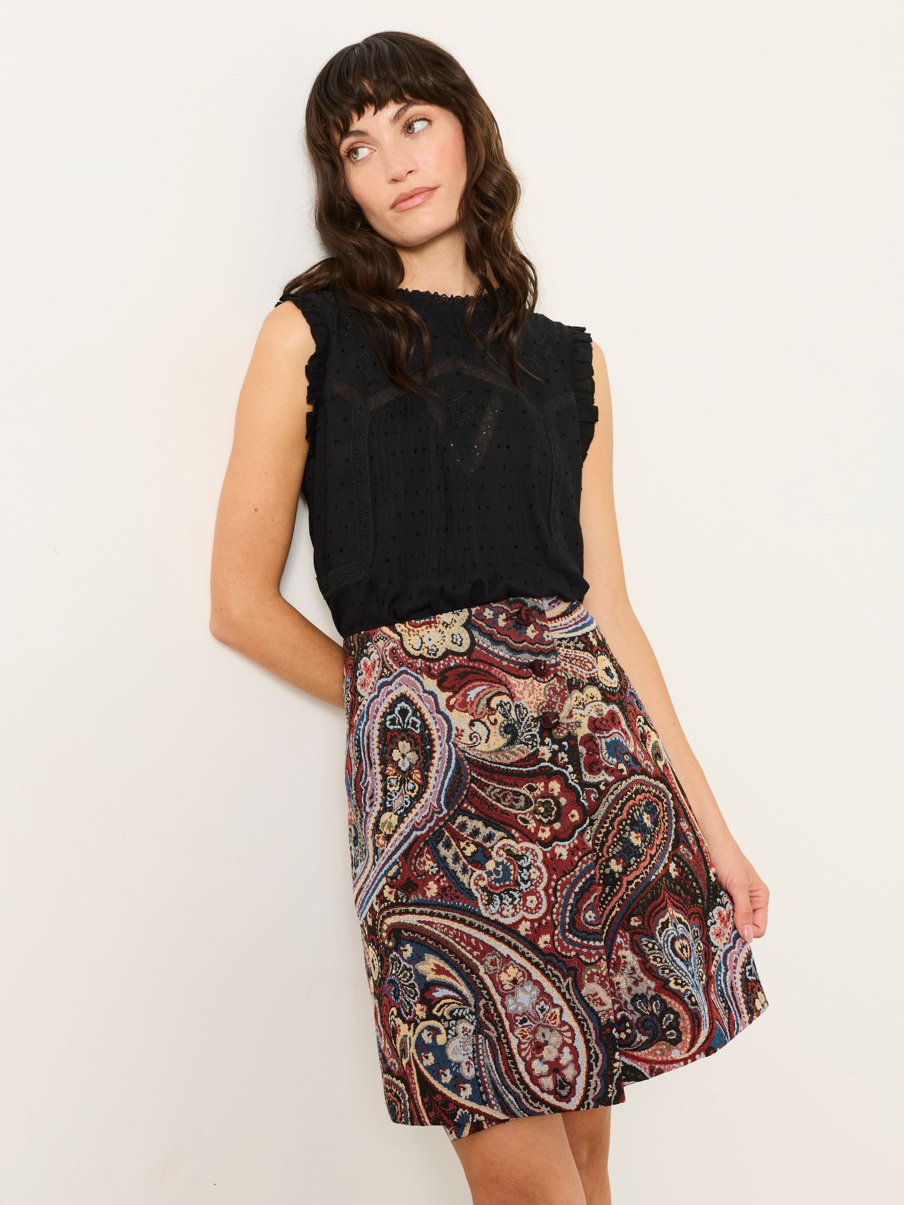Dark Purple - Jacquard Skirt