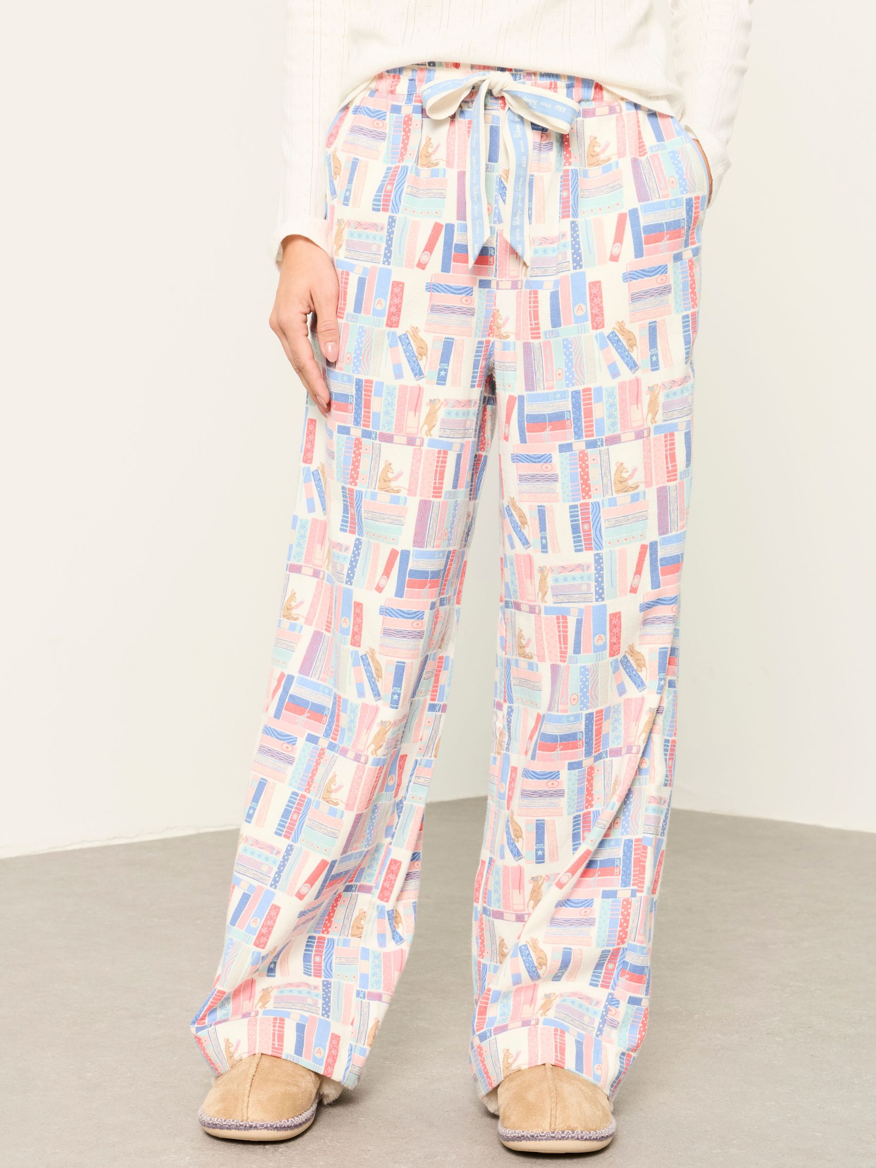 Pink Blue Books - Wide Leg Pyjama Bottoms