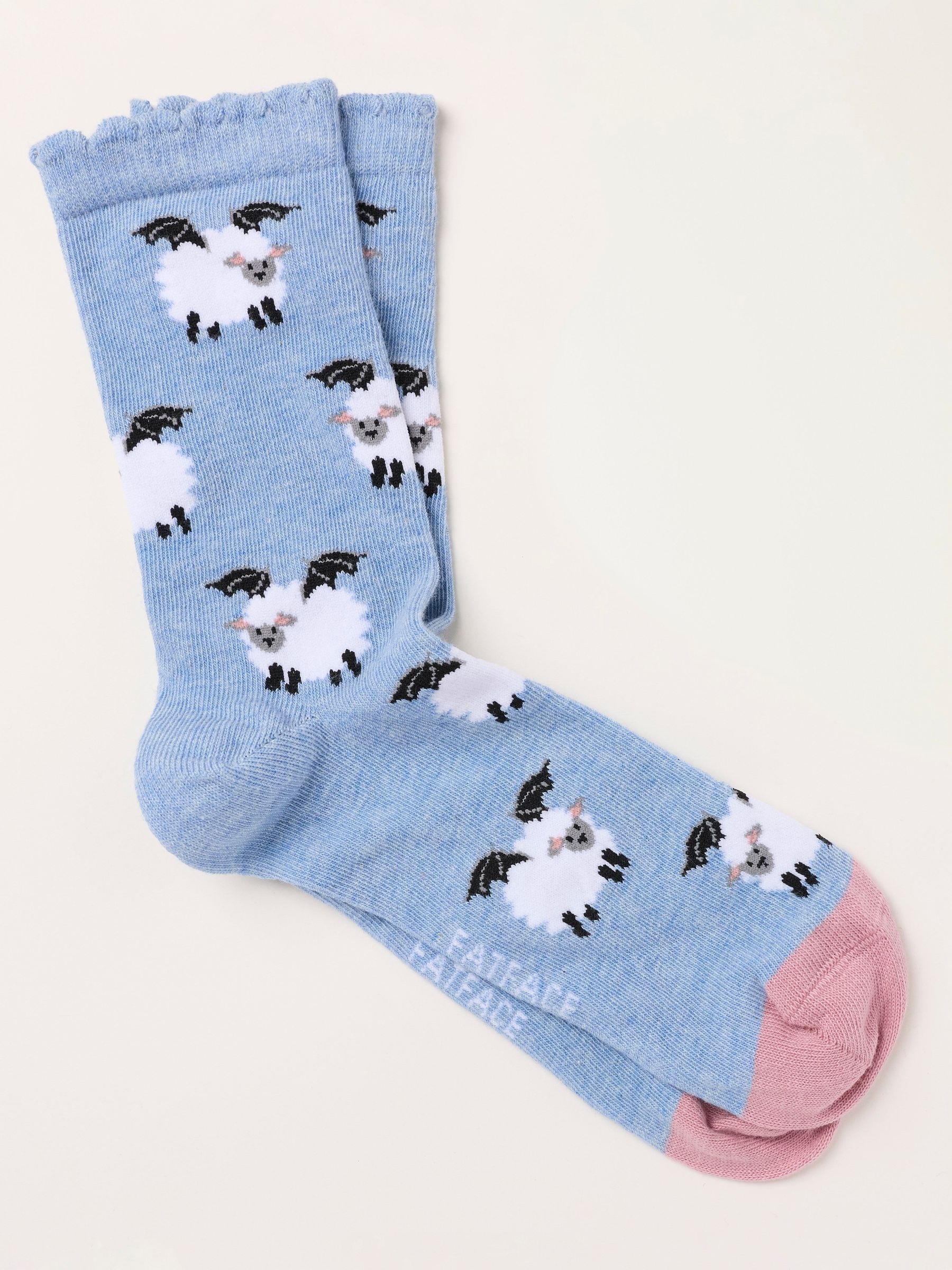 Blue - Halloween Bat Sheep Socks