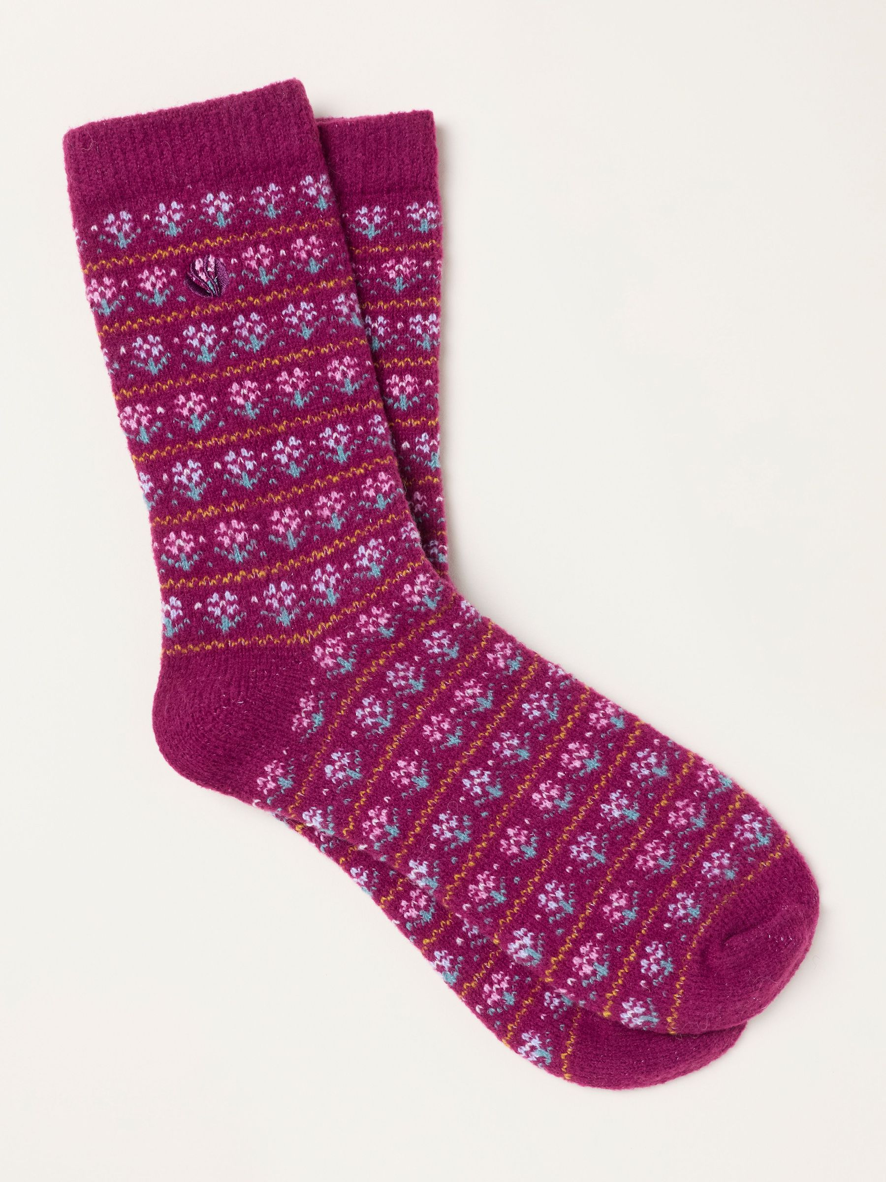 Burgundy - Fairisle Socks