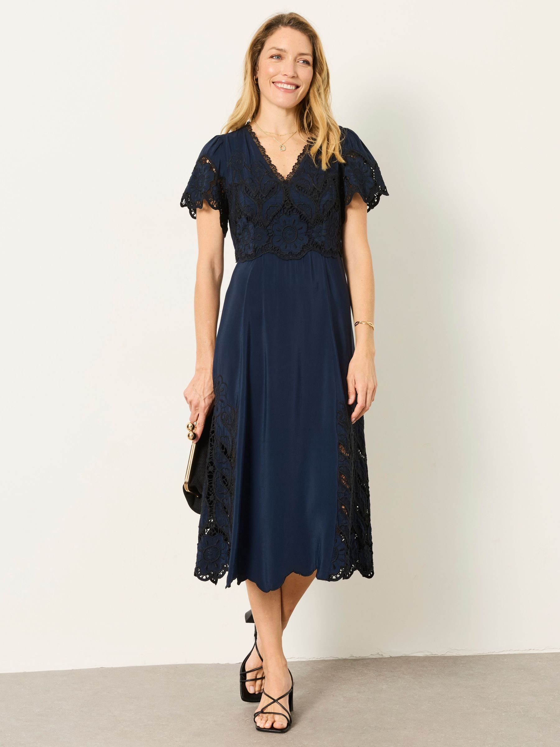 Navy - Lace Dress