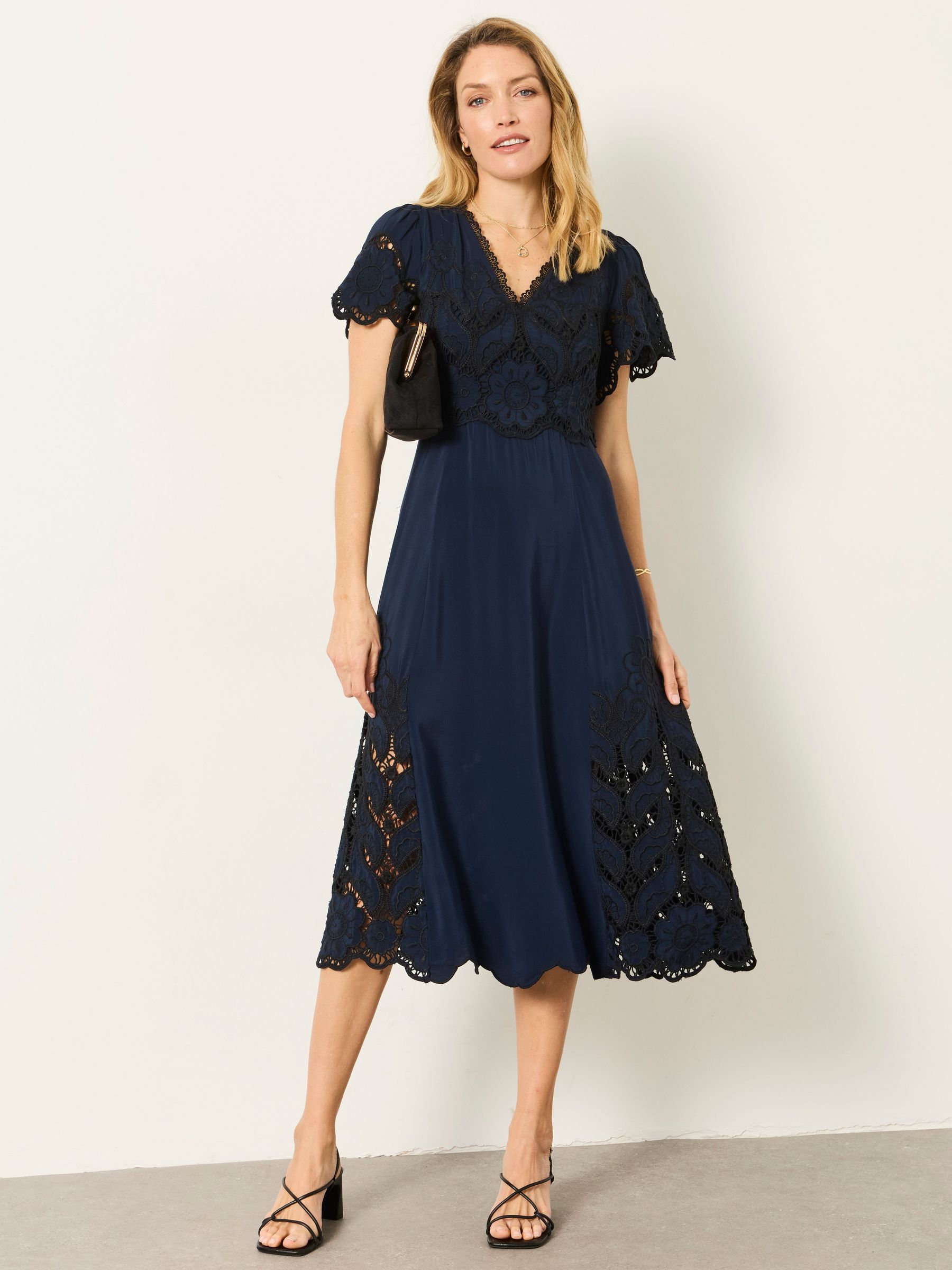 Navy - Lace Dress