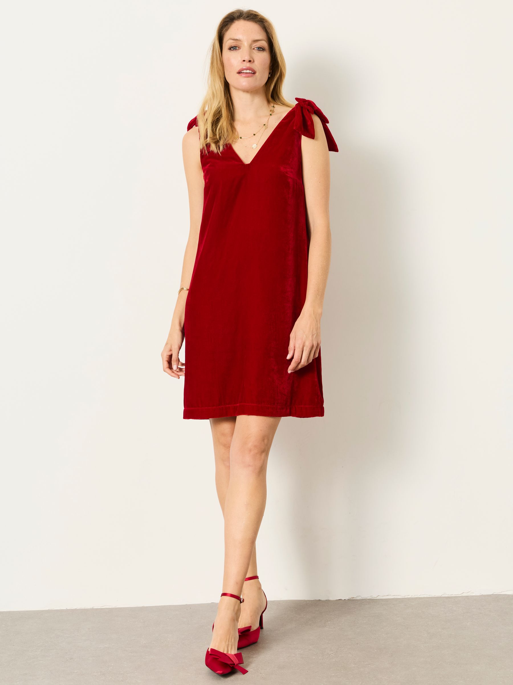 Red - Bow Detail Dress